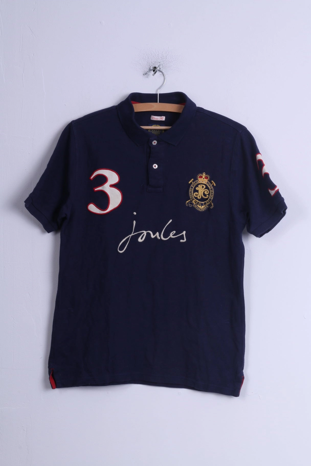 Joules Mens S Polo Shirt Navy Classic Fit Joules Polo Club #3 Cotton Sporty Active Wear Anti Pilling Finish