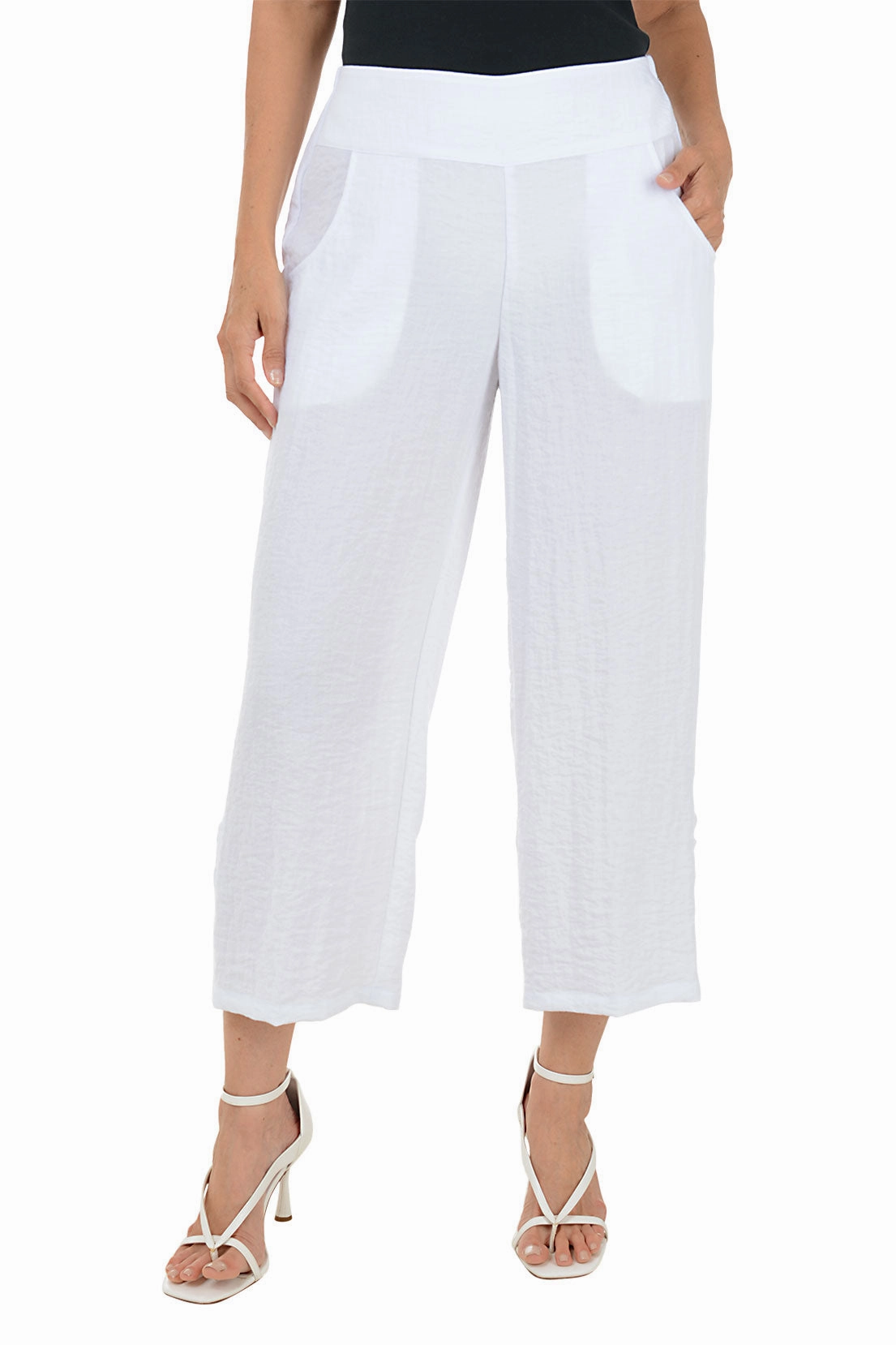 Athletic Flex Wear Soft Interior Crinkle Ruched Crop Pant