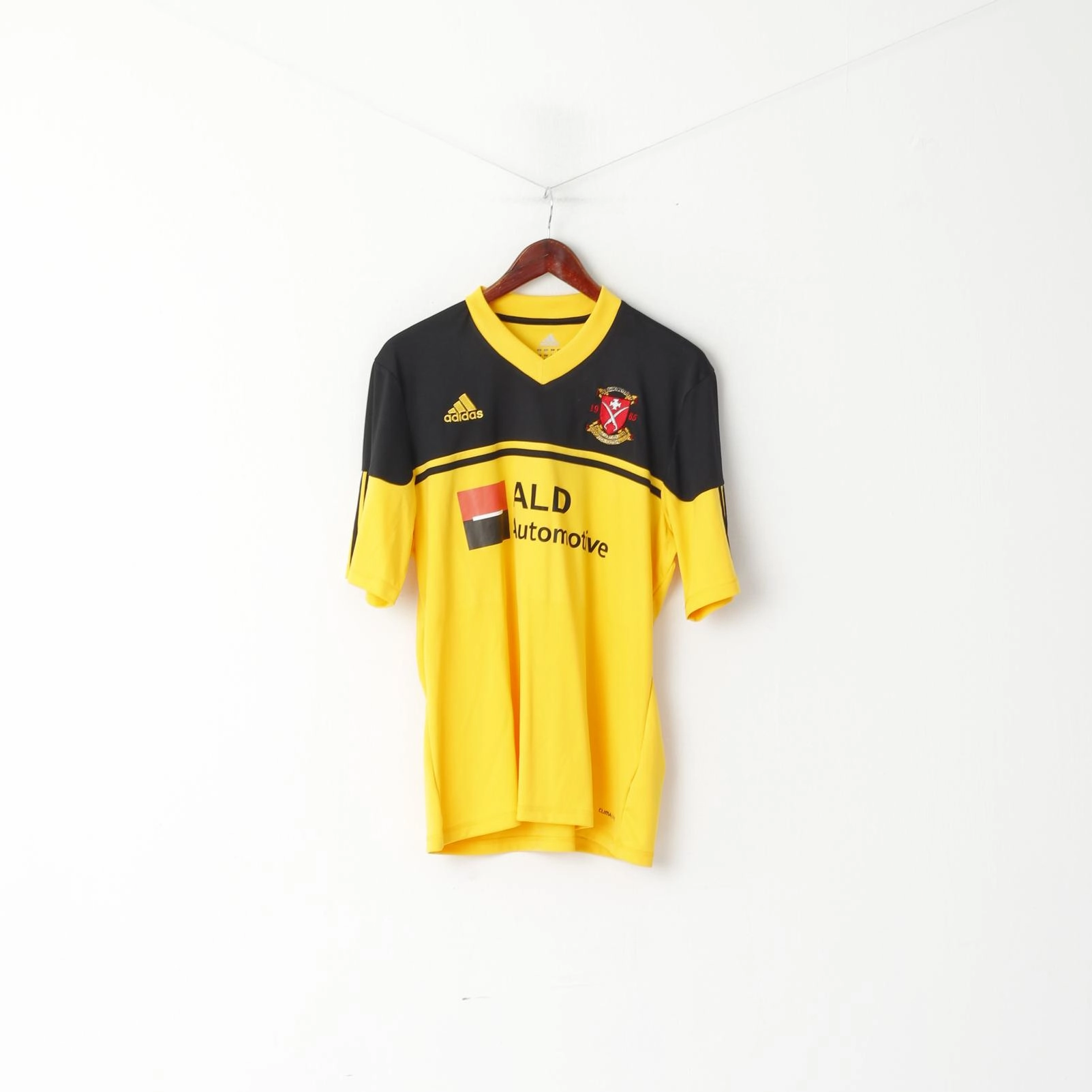 Classic timelessness Clean Cut Adidas Men L Shirt Yellow Durham University Football 1965 Gregory #45 Jersey Top