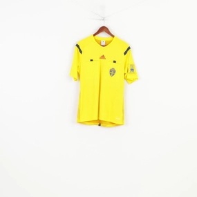 Casual Vibe Adidas  Men M Shirt Yellow Football Club Sportswear Svenska Fotbollf?rbundet Vintage Top