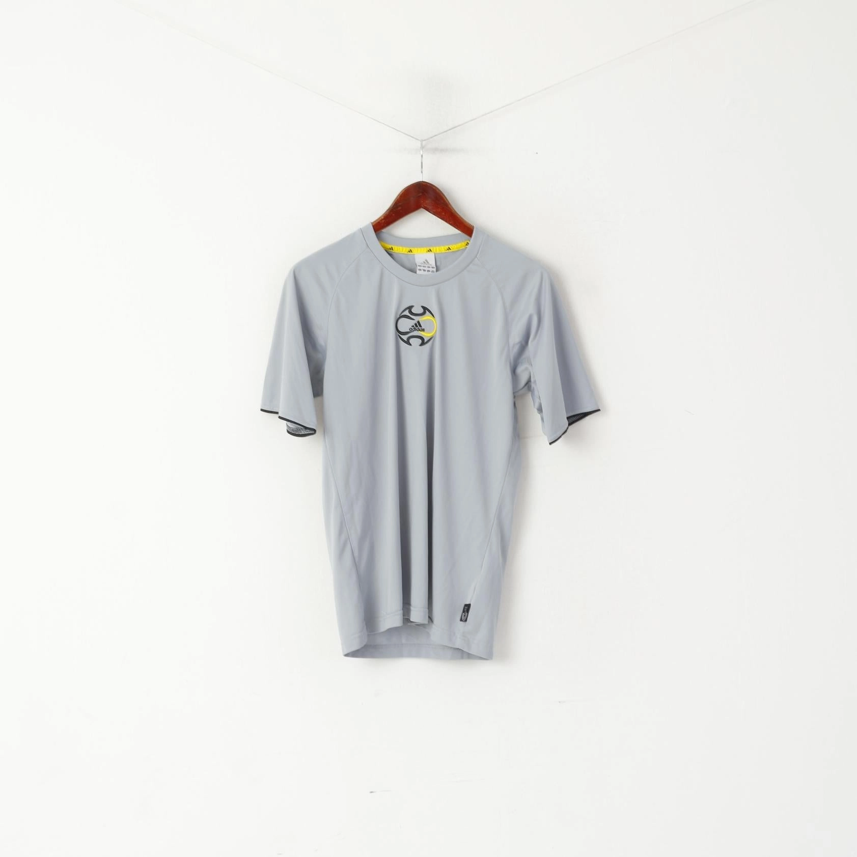 Adidas Men S Shirt Grey Sport Vintage Training Football Climalite Activewear Jersey Top Stretch Wear Everyday Fashion