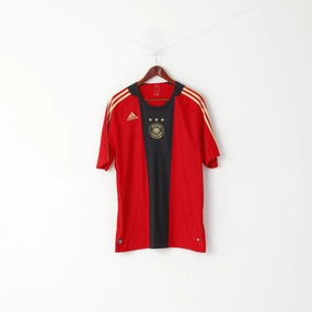 Adidas Men XL Shirt Red Deutscher Fussball Bund Football Vintage Jersey Top Casual Elegance