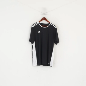 Water Based Ink Adidas Men XXL Shirt Black Vintage Activewear Sport Football Jersey Top