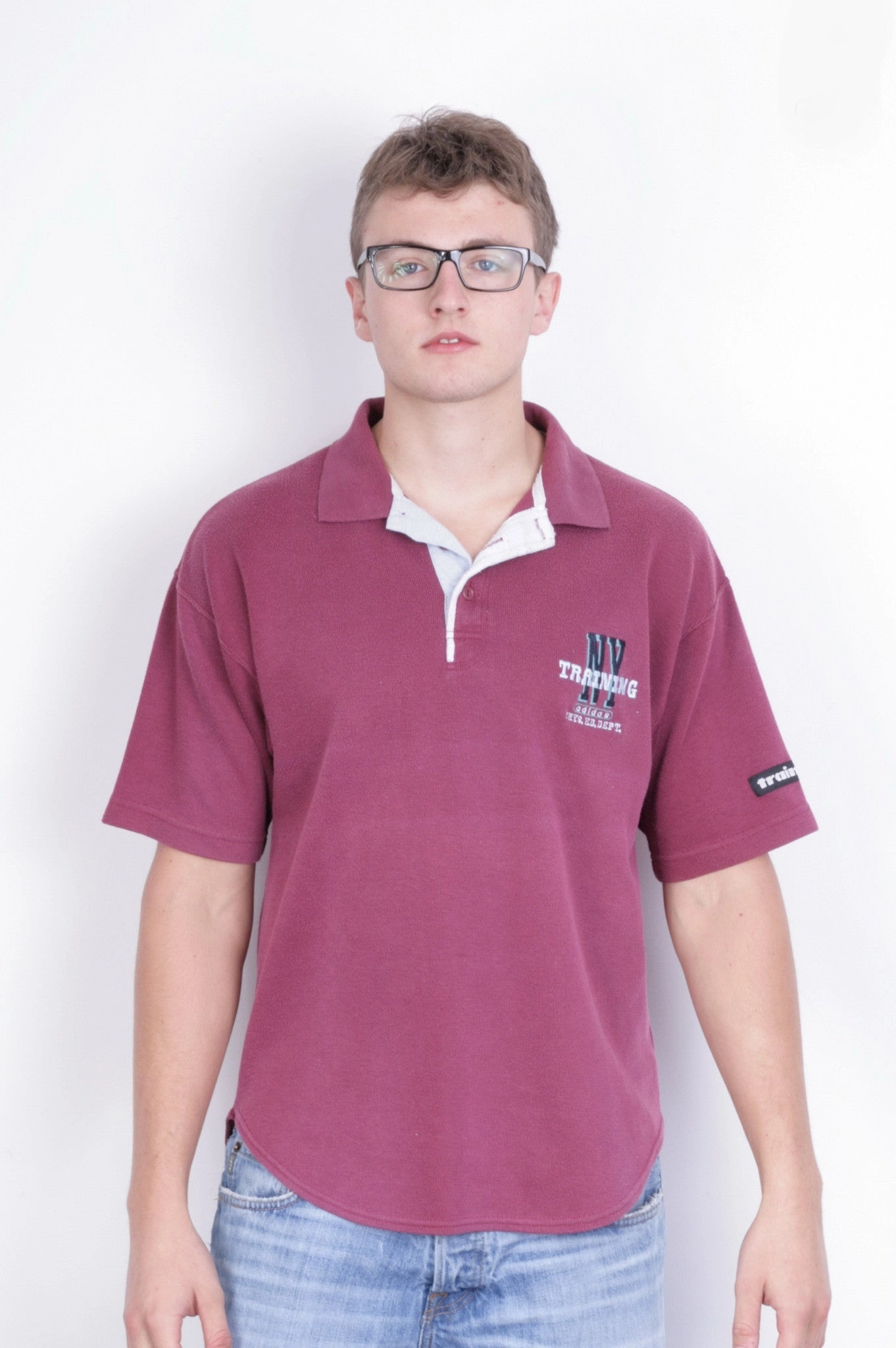 Cool Layering Adidas Mens M Polo Shirt Short Sleeve Maroon Cotton Sport Traning