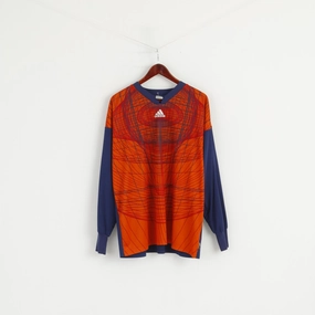 Outdoor Layer Slim Fit Comfort Adidas Mens XL Goalkeeper Orange Football Shirt V Neck Long Sleeve Jersay Top