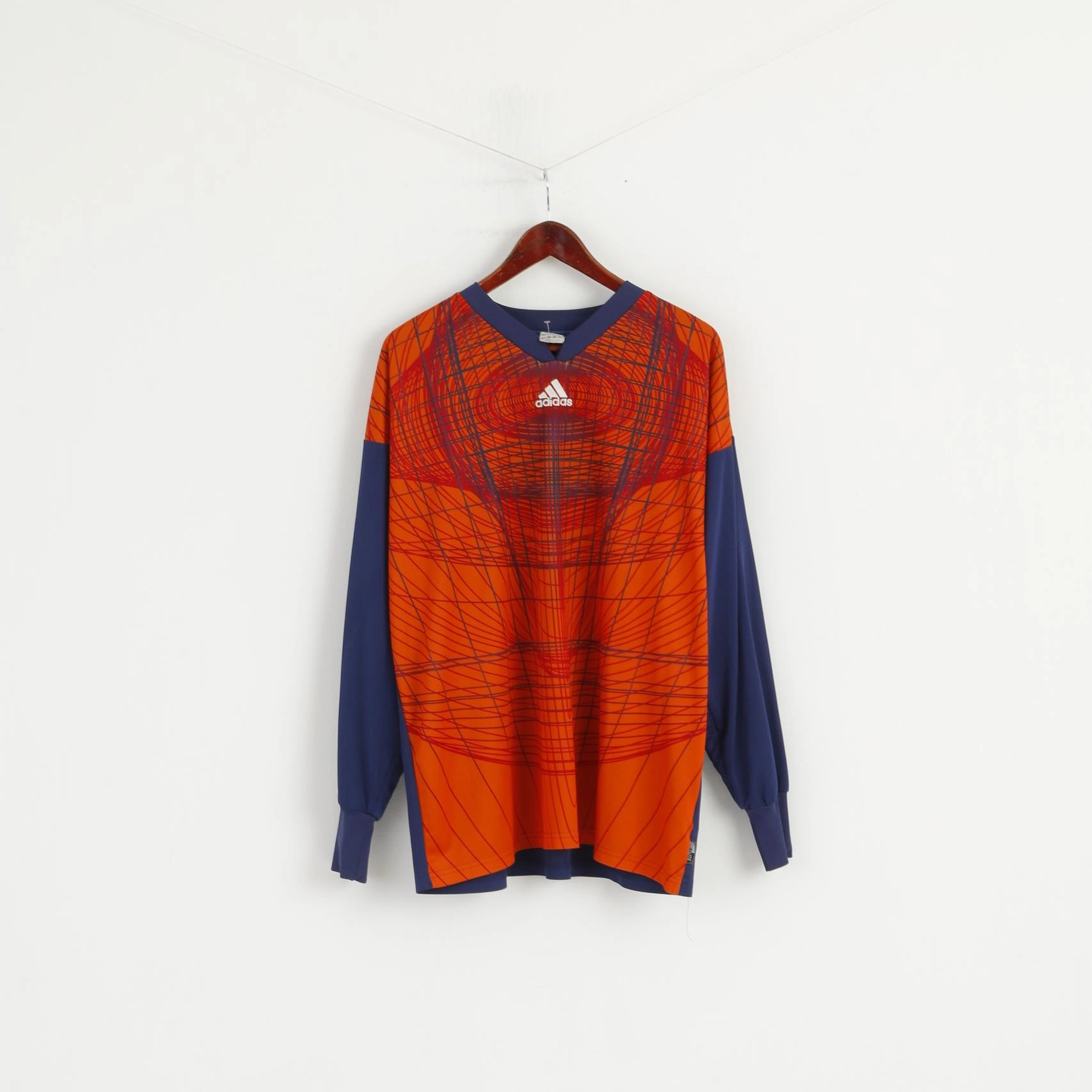 Outdoor Layer Slim Fit Comfort Adidas Mens XL Goalkeeper Orange Football Shirt V Neck Long Sleeve Jersay Top