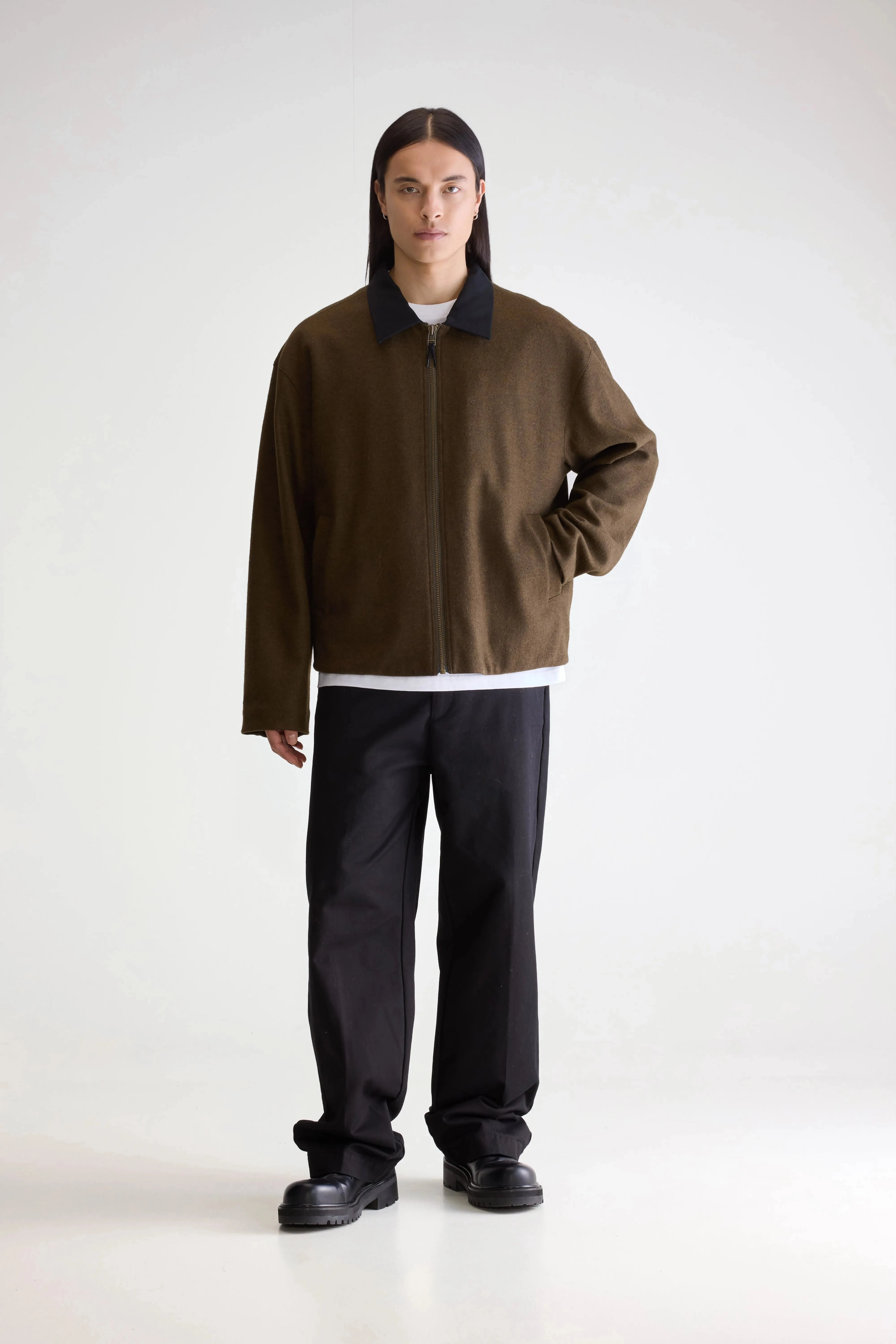 Jambo zipped jacket (252 / M / DARK OLIVE) Casual Fit Silhouette