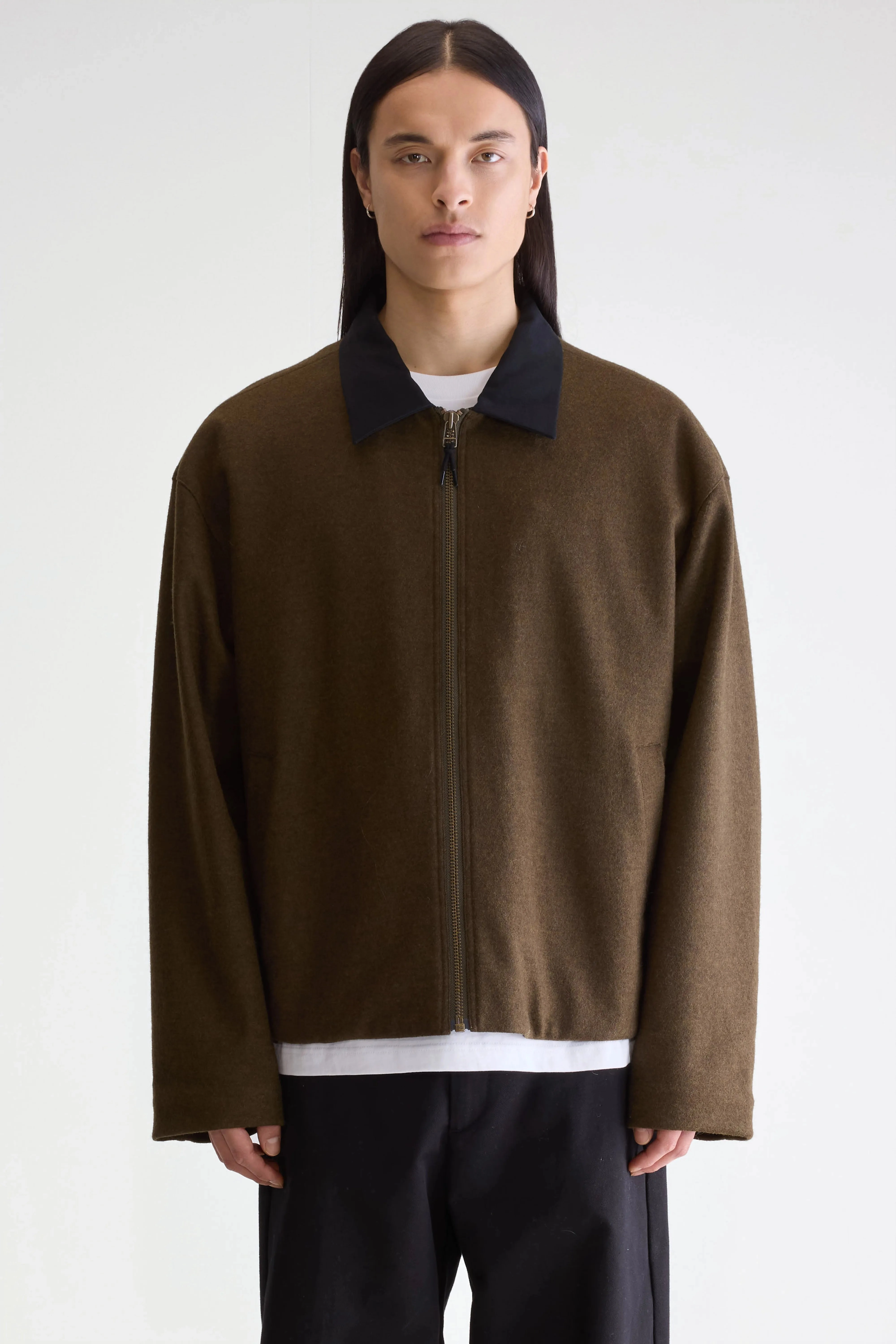 Jambo zipped jacket (252 / M / DARK OLIVE) Good Material Eco Certified Textile