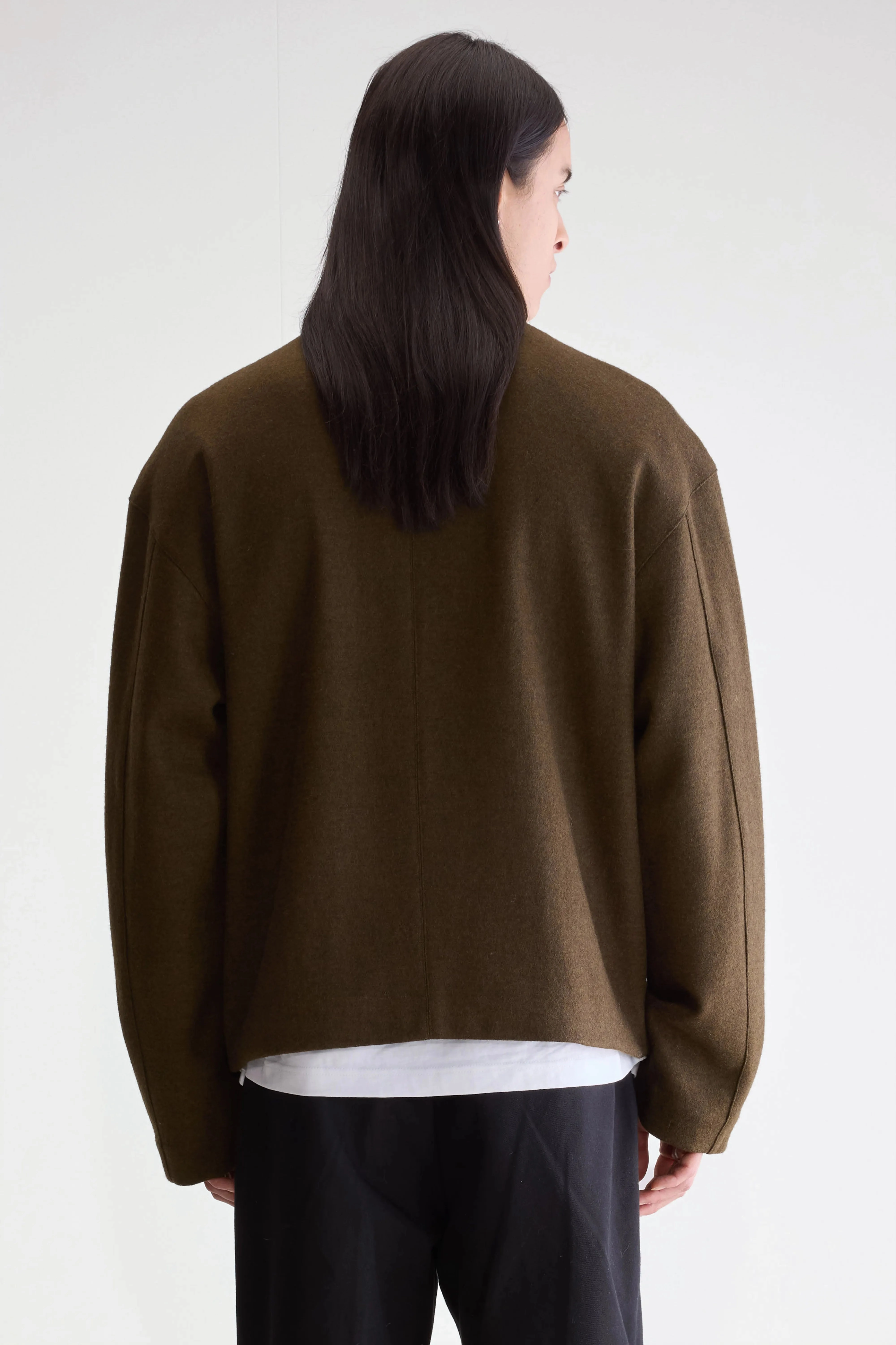 Jambo zipped jacket (252 / M / DARK OLIVE) Reinforced Collar Structure Seamless Street Fit