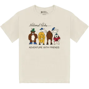 Relaxed Waist Lightweight Design Adventure With Friends Tee