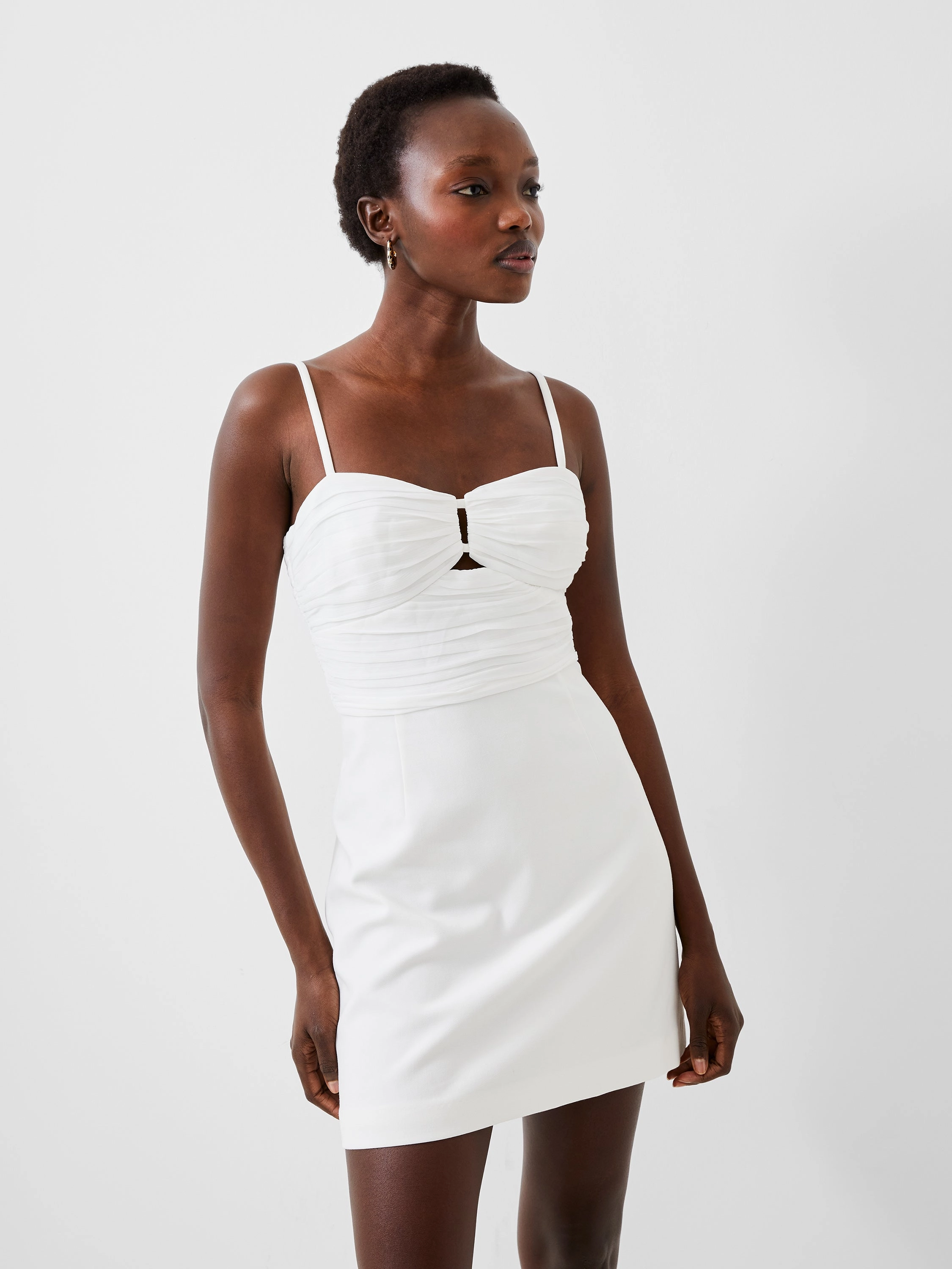 Bold Color Smart Edge Whisper Strappy Tulle Mini Dress