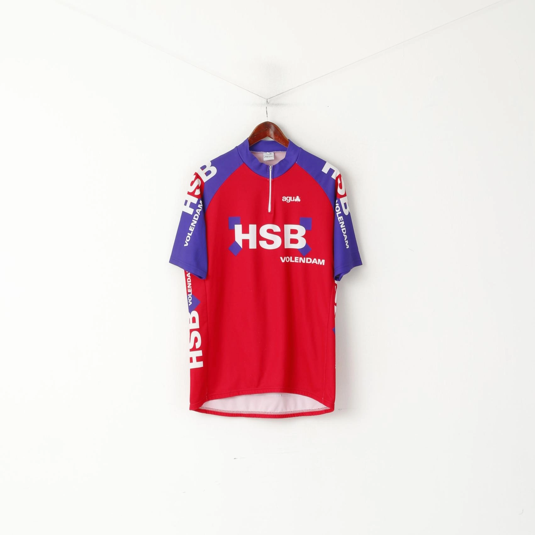 Street Smart Casual Vibe AGU Bike Gear Men XL Cycling Shirt Red Purple Vintage Made in Italy Volendam Top