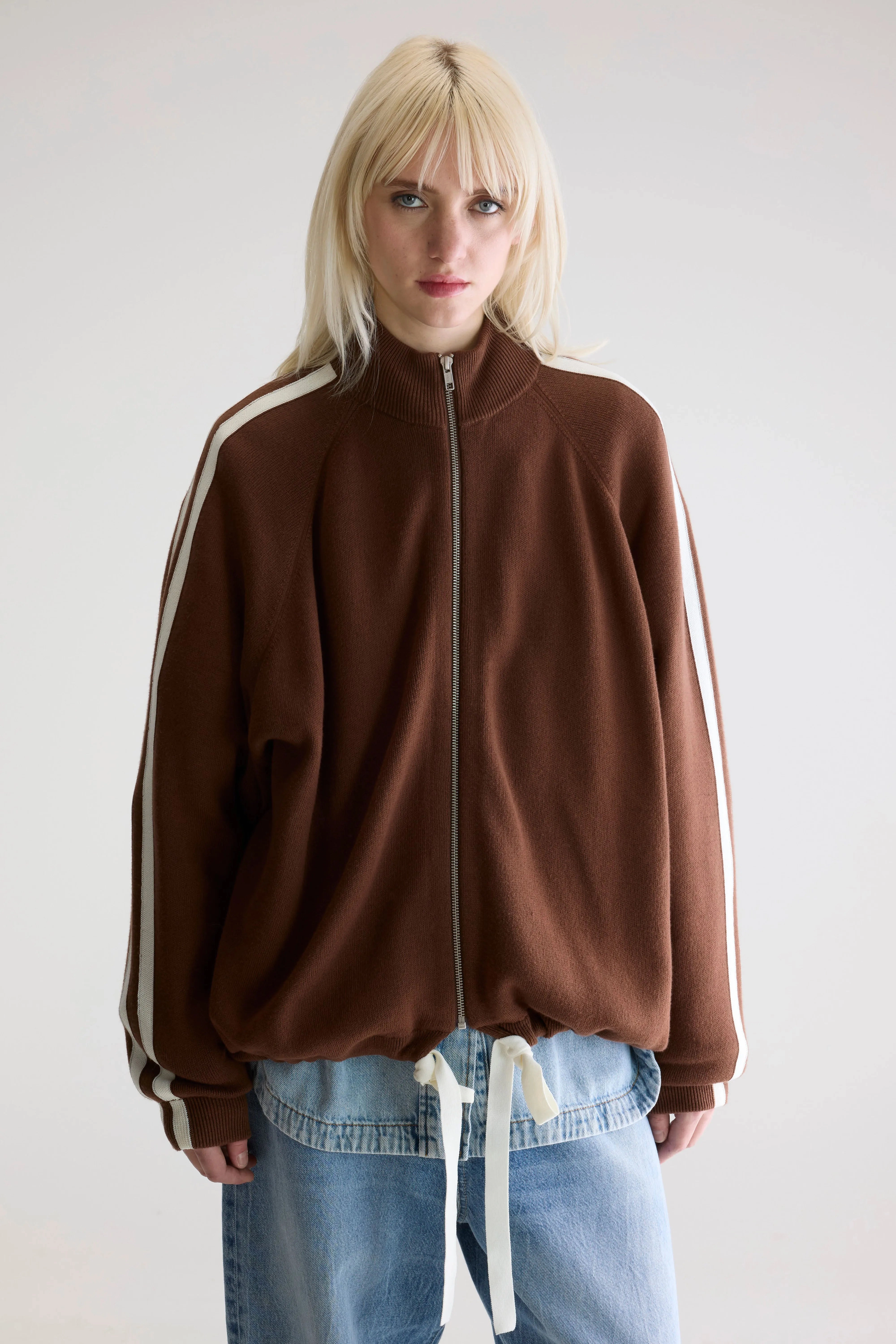 Four Way Stretch Design UV Protection Fabric Angik zip-up cardigan (252 / W / COFFEE)