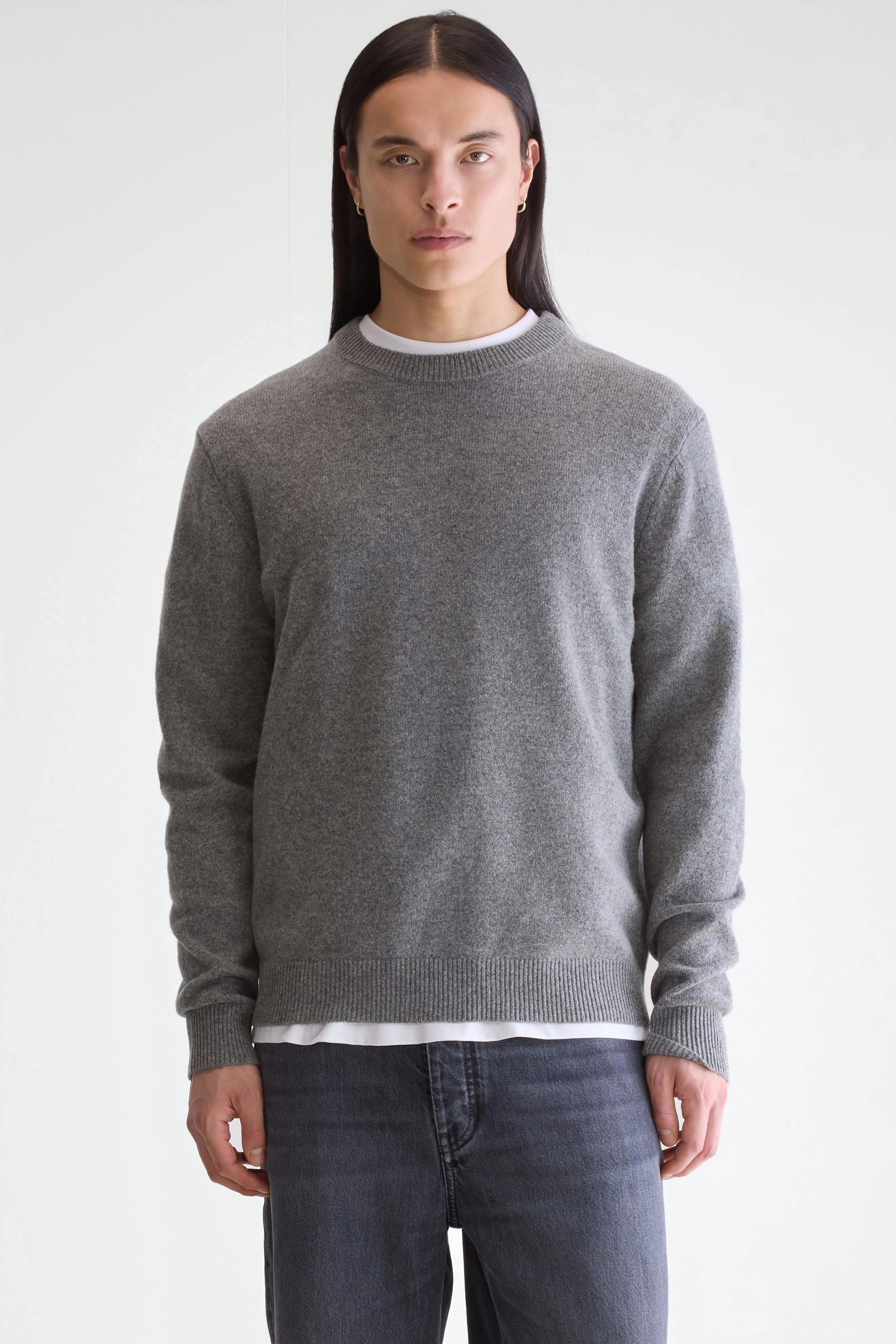 Donoon crewneck sweater (252 / M / MID GREY) Clean Lines Knit Density Options