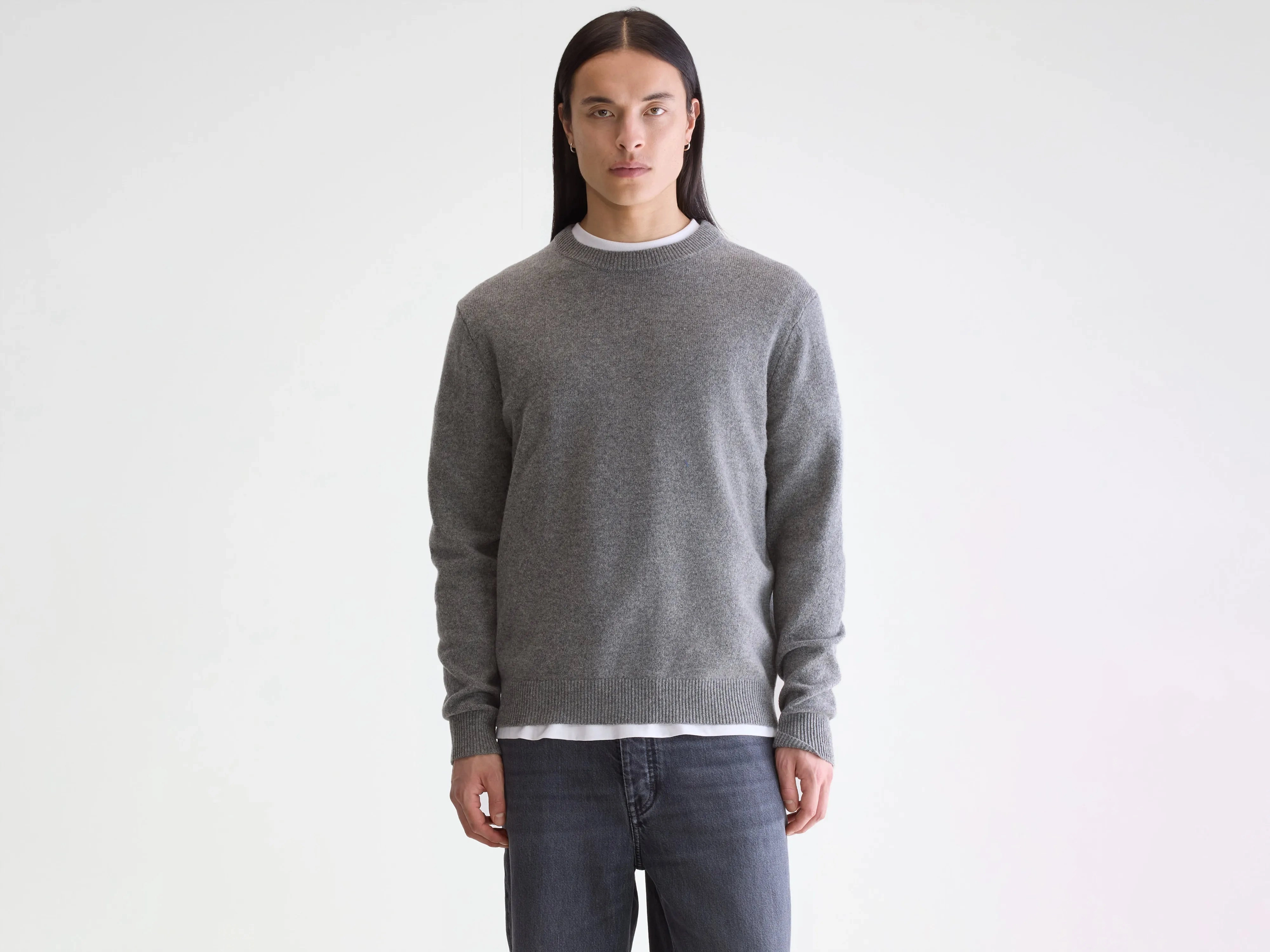 Donoon crewneck sweater (252 / M / MID GREY) Yearlong Favorite Mood Wear