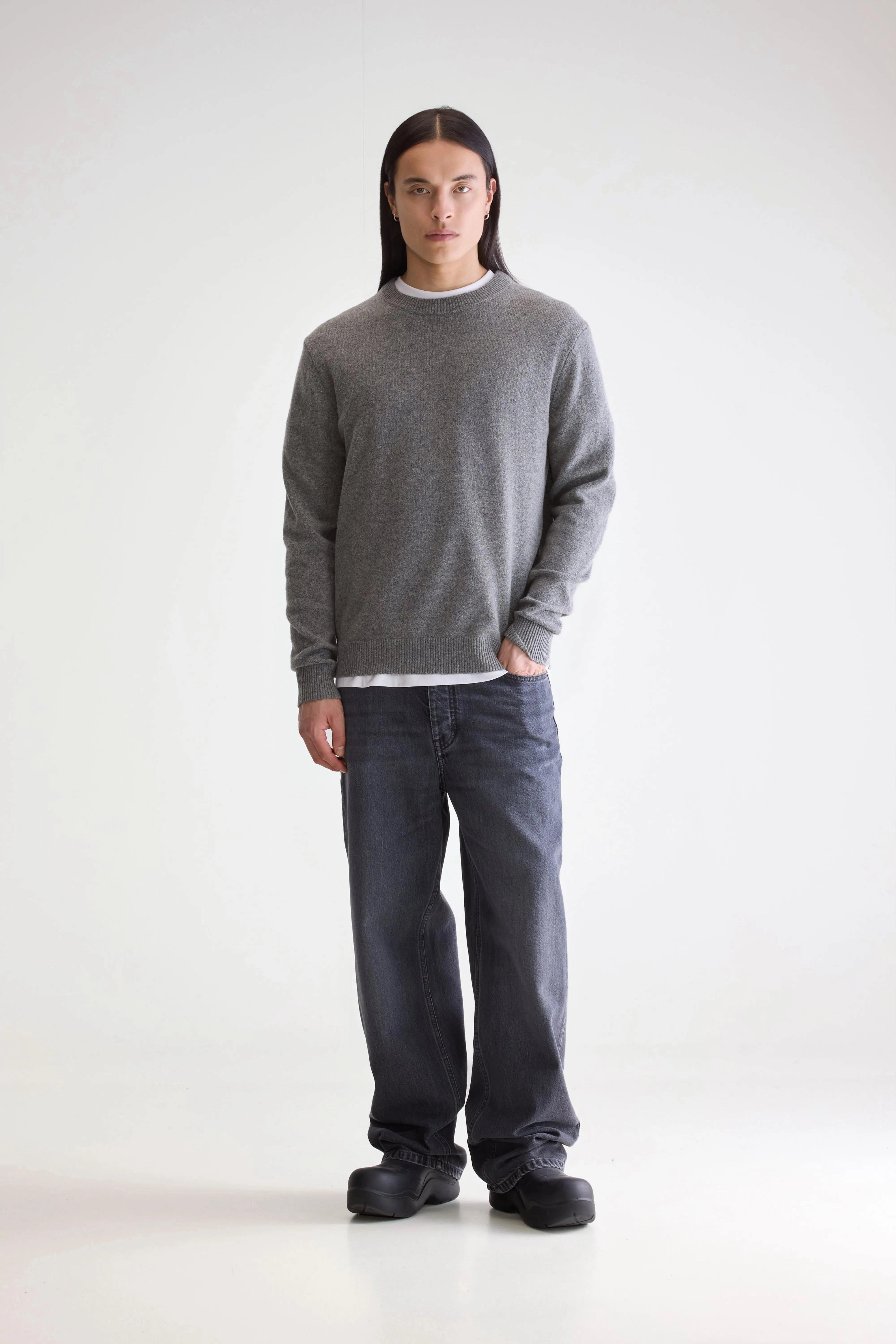 Donoon crewneck sweater (252 / M / MID GREY) Brushed Inner Layer Chill Vibe