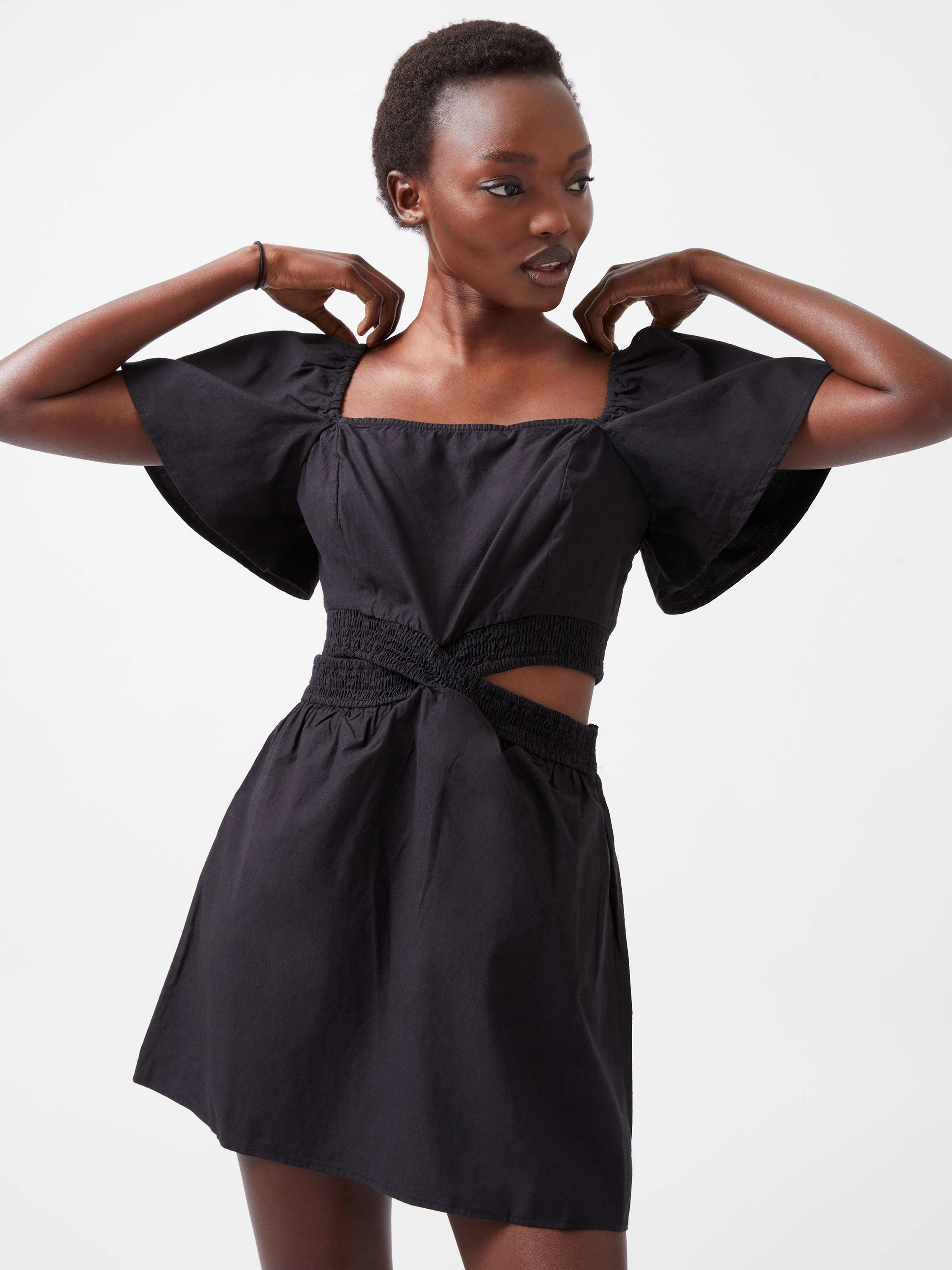 Alania Lyocell Cut Out Dress Wide Hemline