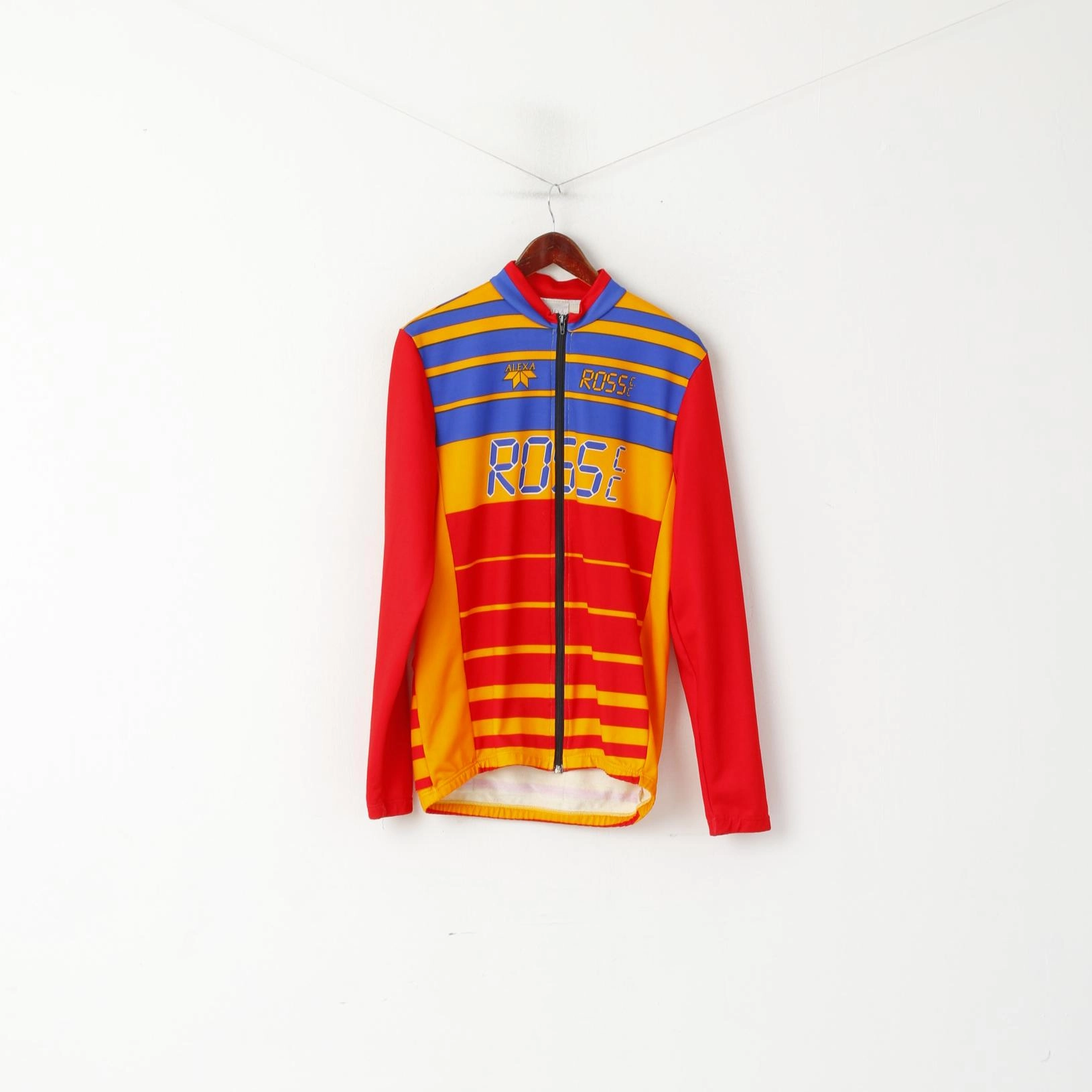 Alexa Men 5 L Cycling Shirt Red Vintage Ross Full Zip Long Sleeve Bike Top Fresh Vibes Seam Free Edging