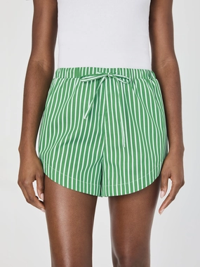Breeze Stretch Temperature Regulating Tech Alexis Cotton Drawstring Striped Shorts