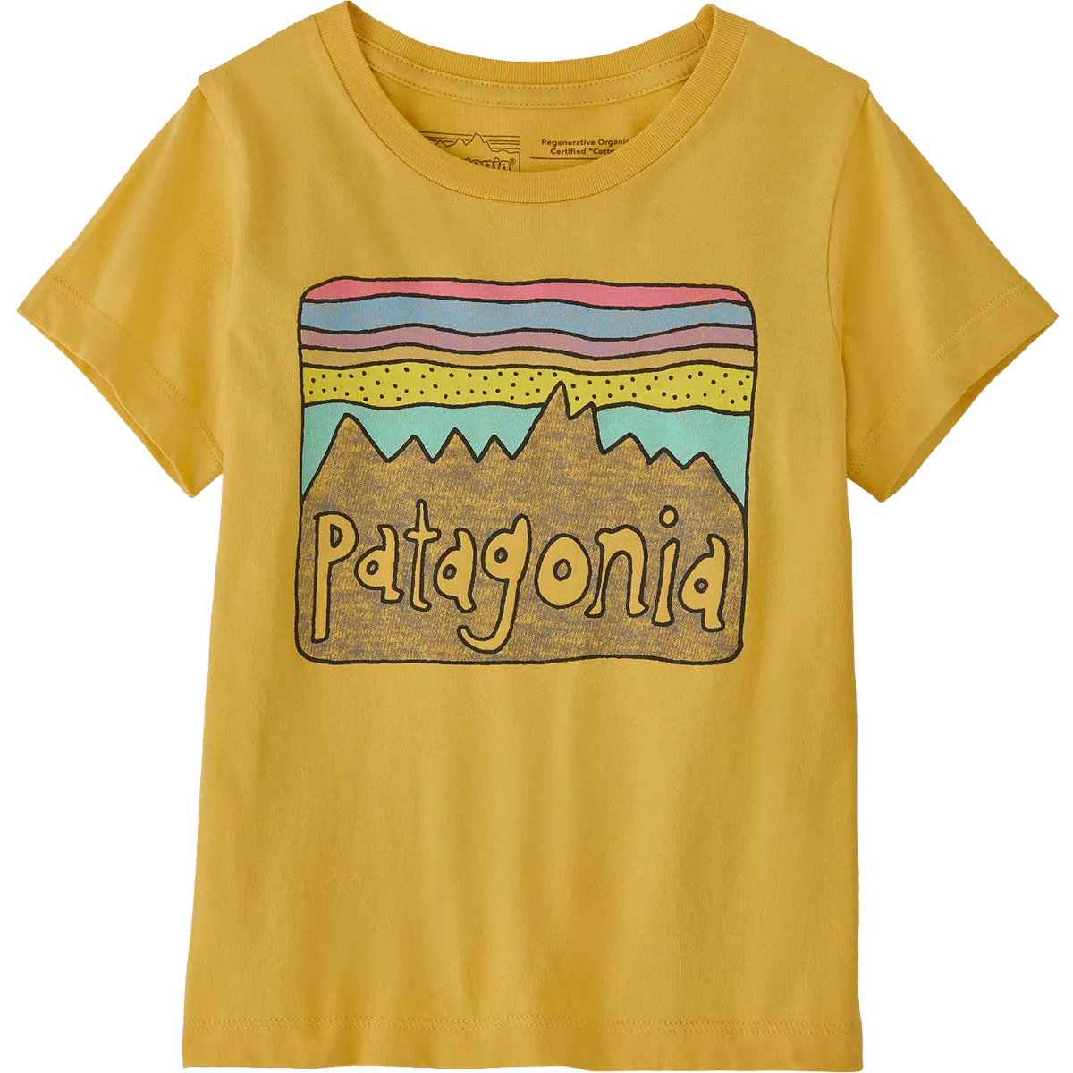 Youth Baby Regenerative Organic Cotton Fitz Roy Skies T-Shirt Modern Design casual and comfortable