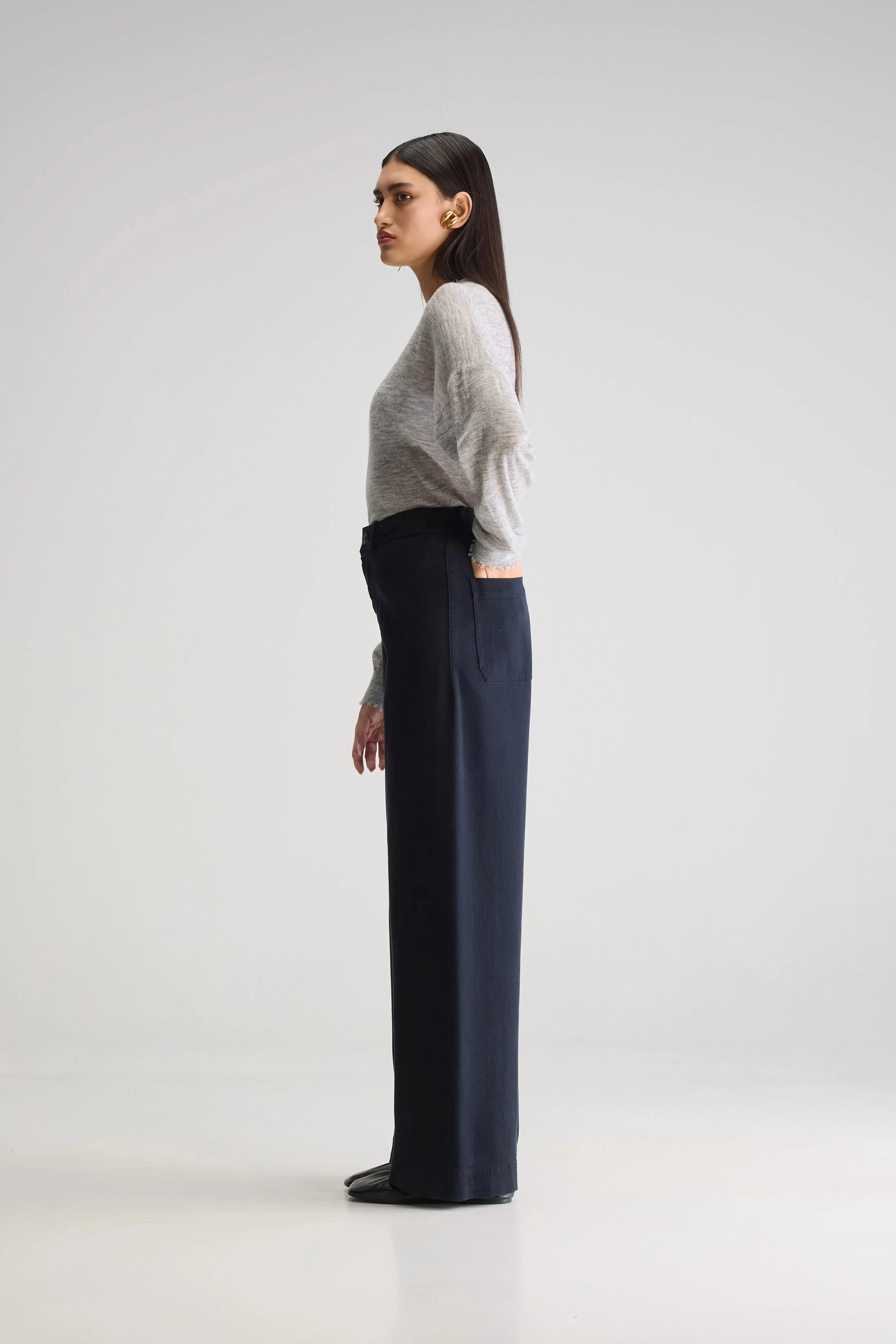 AllDayComfort Minimal Cut Lottie wide trousers (252 / W / NAVY)