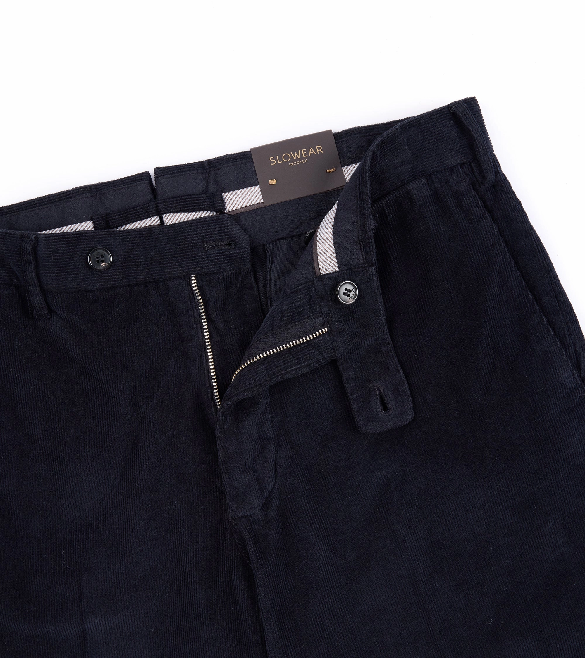 Incotex Regular Overdyed Cotton Corduroy Trousers: Navy Daily Wear
