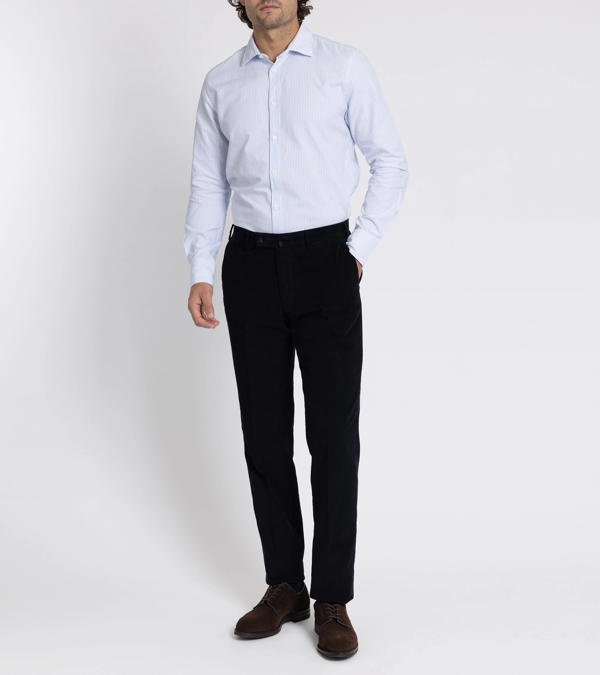 Body Ready Incotex Regular Overdyed Cotton Corduroy Trousers: Navy