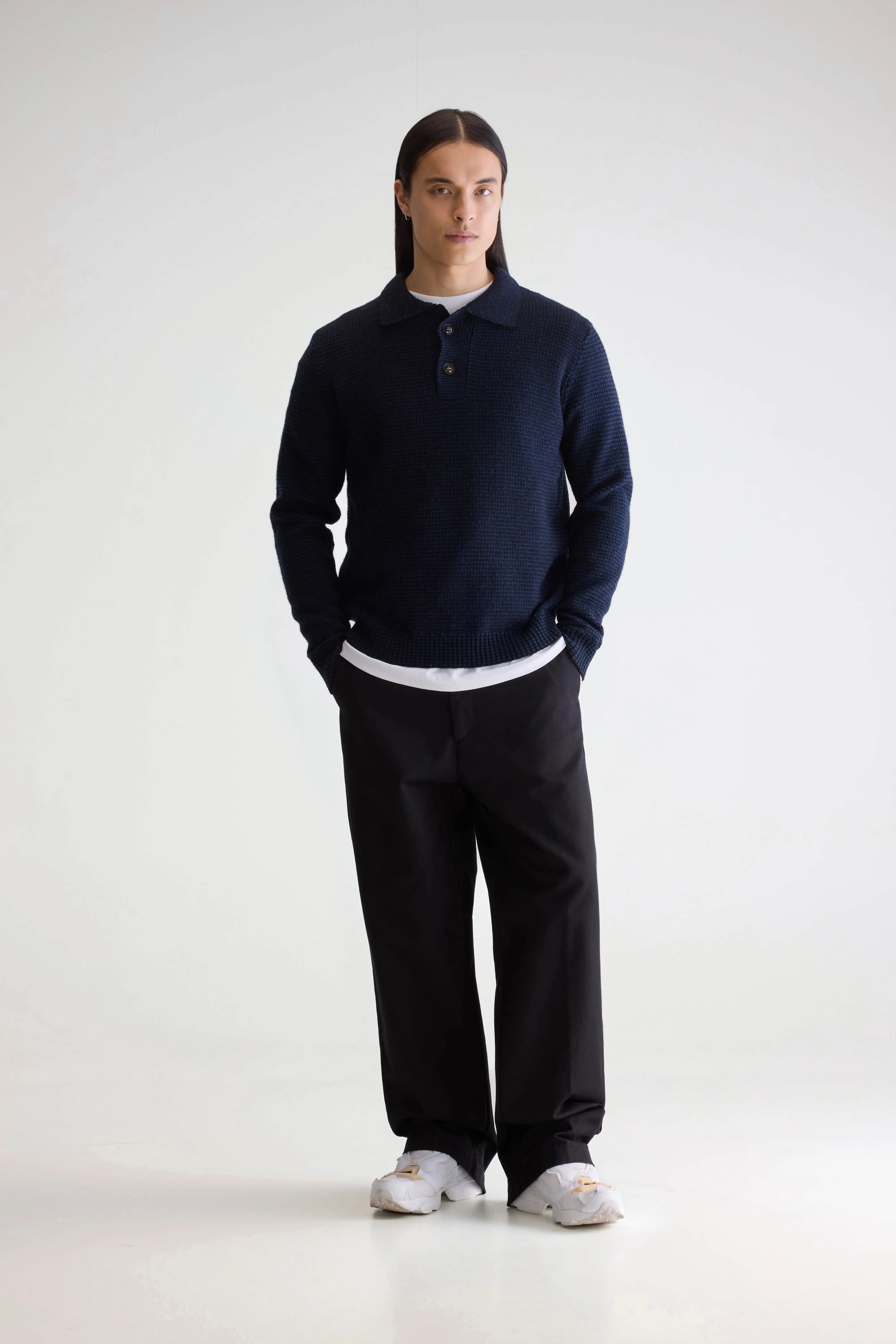 Allui polo neck sweater (252 / M / COMBO A) Crewneck Style ZeroWaste Production