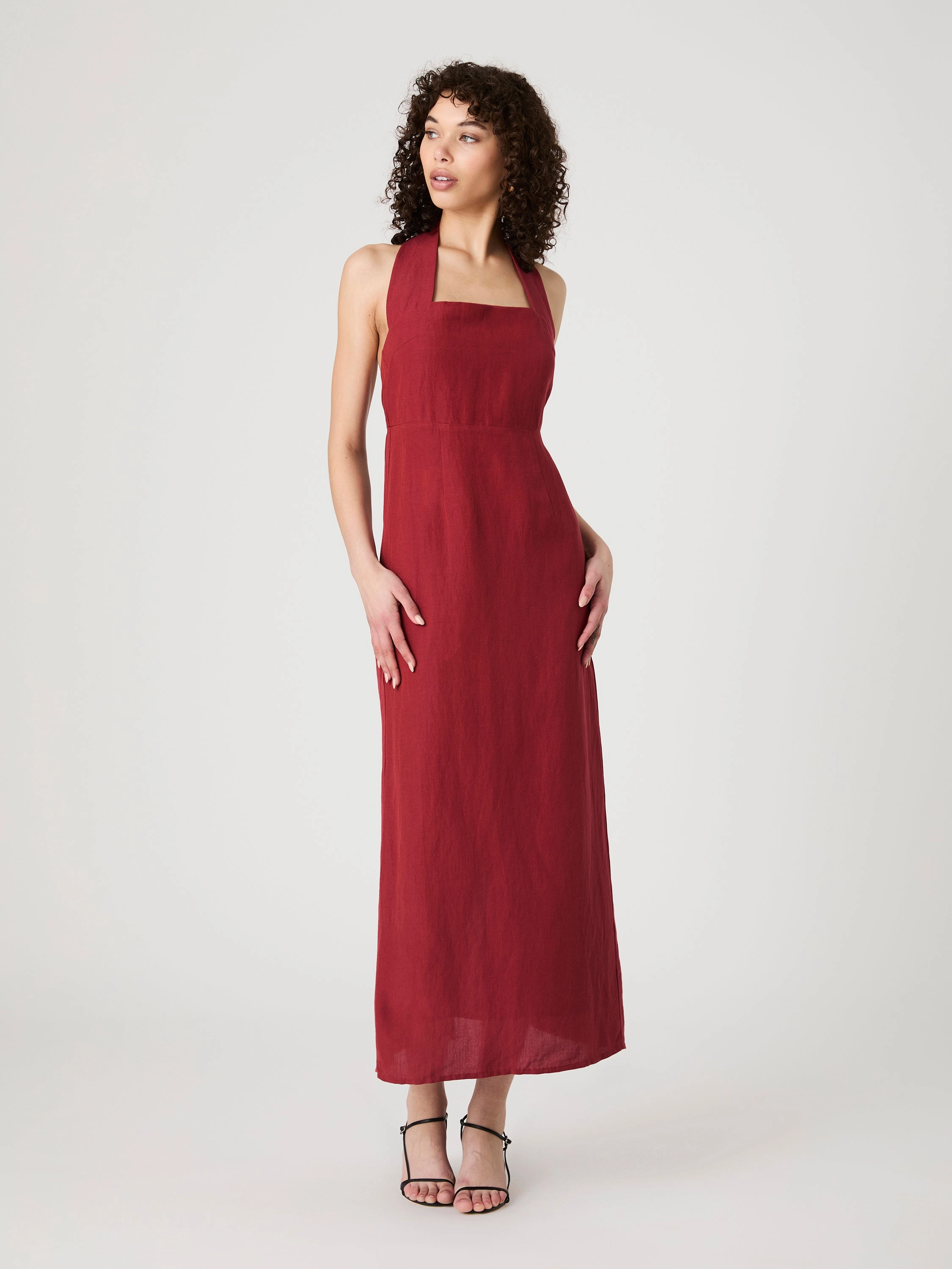 Birdie Linen Halter Dress Luxury Feel