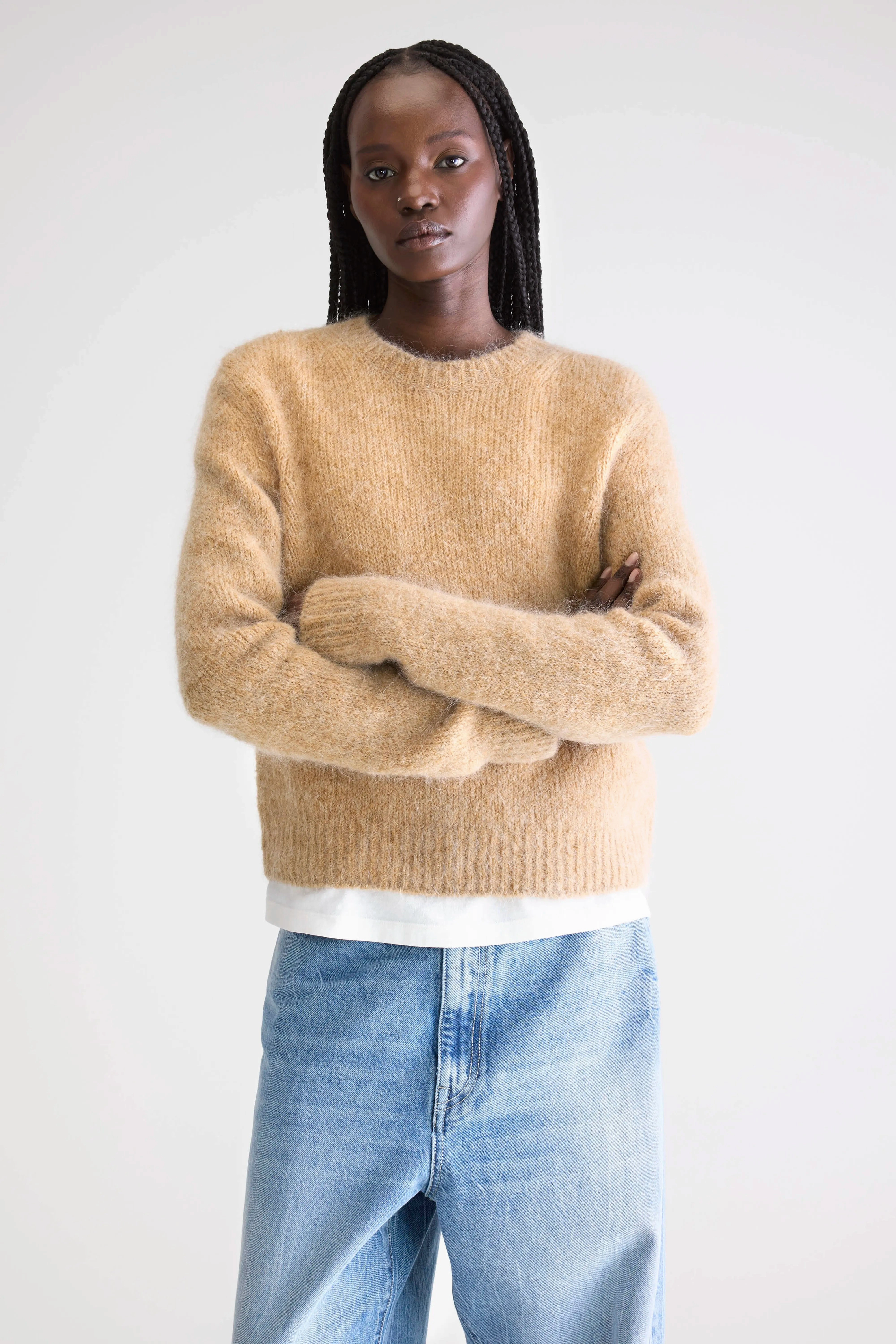 Anco crewneck sweater (252 / W / CAMEL) Early Chill