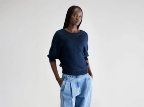 Subtle Fit Multipanel Construction Anglet crew-neck sweater (242 / W / NAVY)