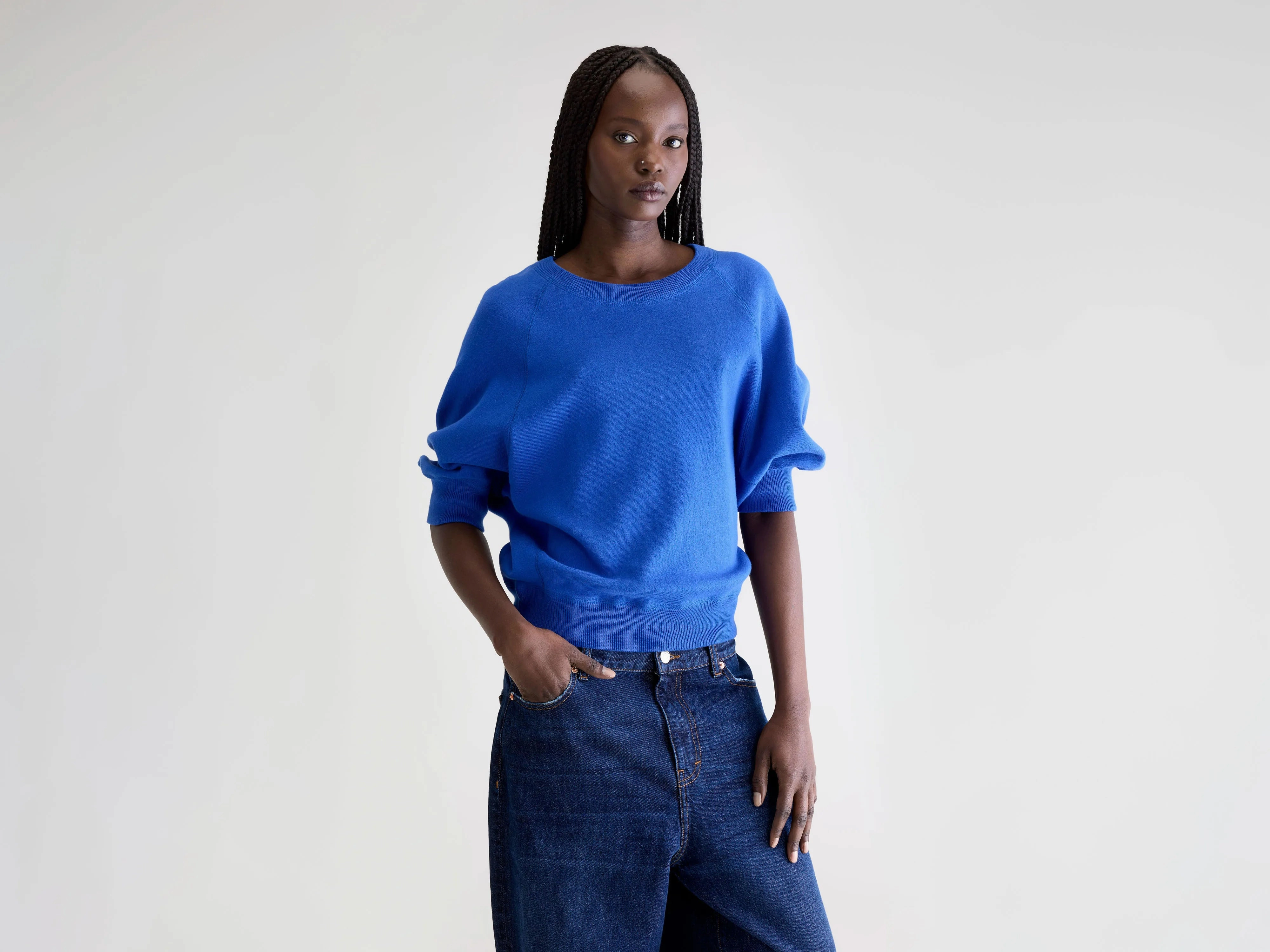 Anglet crewneck sweater (252 / W / LAZULI) Tagless Label System Modern Drape