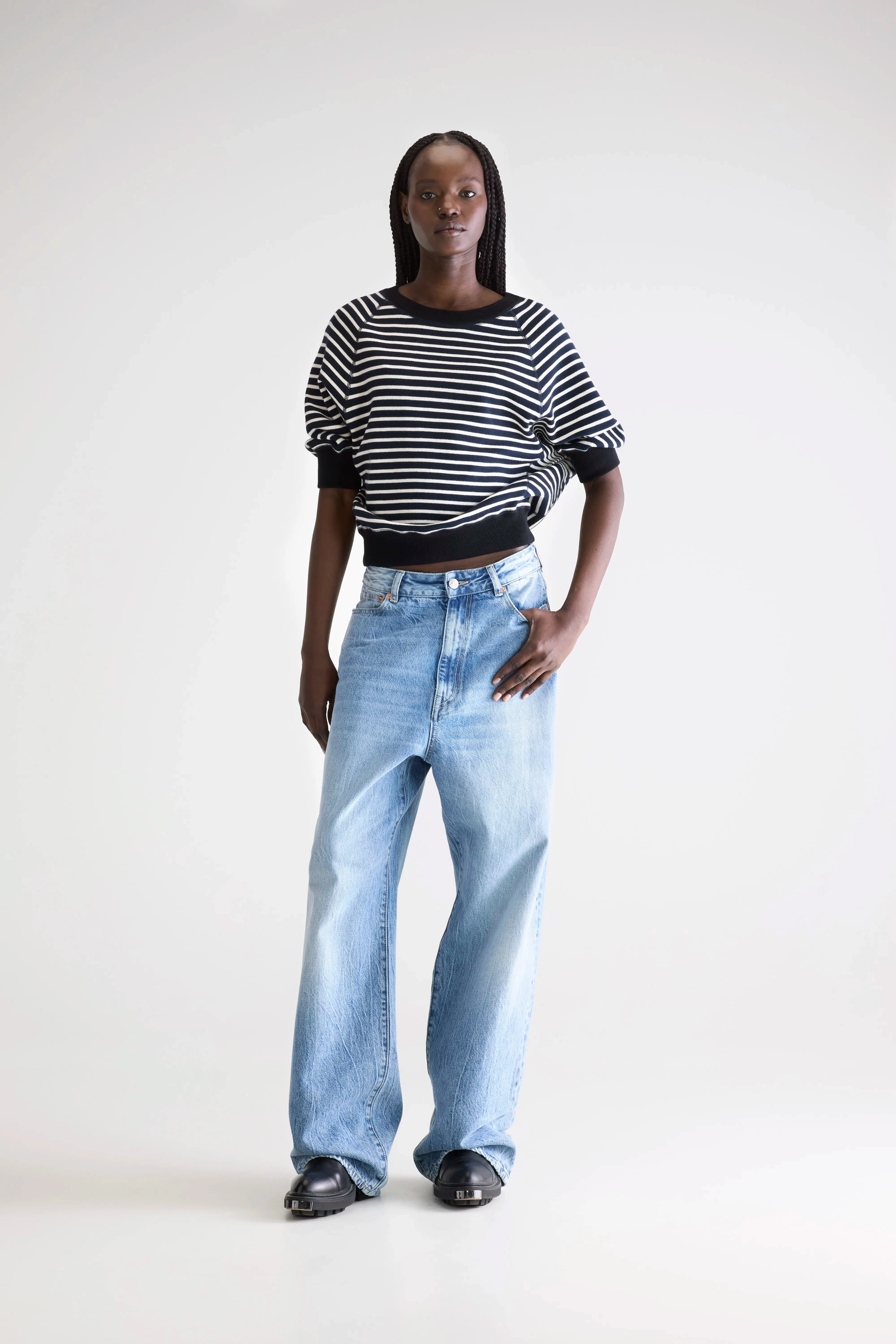 Anglet crewneck sweater (252 / W / STRIPE B) Daily Essential