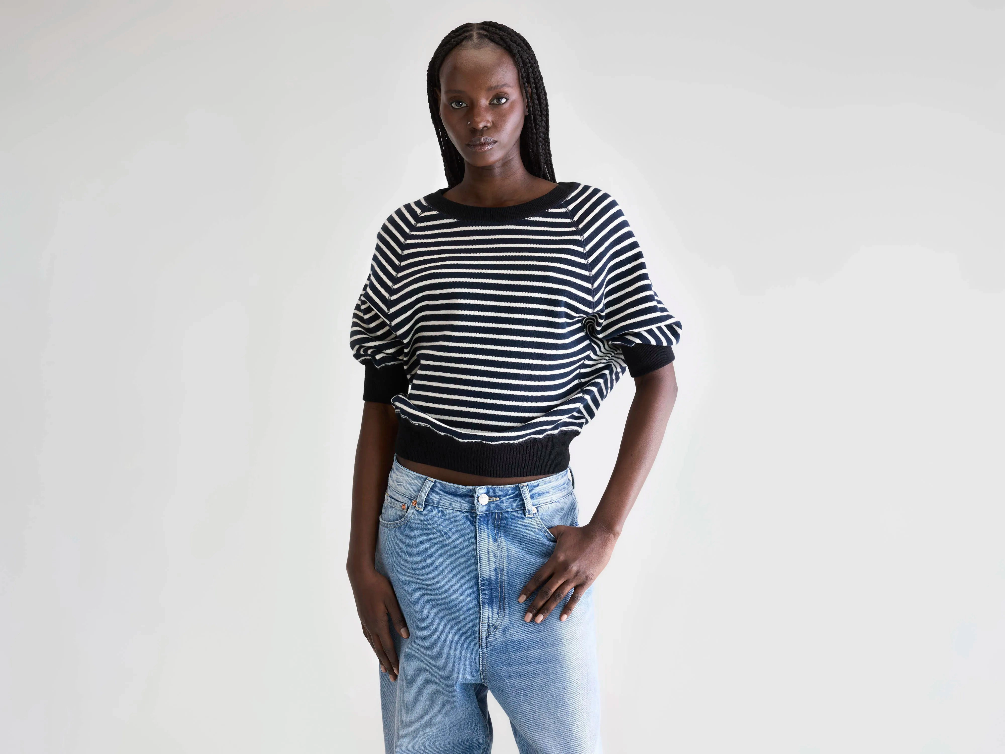 Anglet crewneck sweater (252 / W / STRIPE B) Daily Favorite