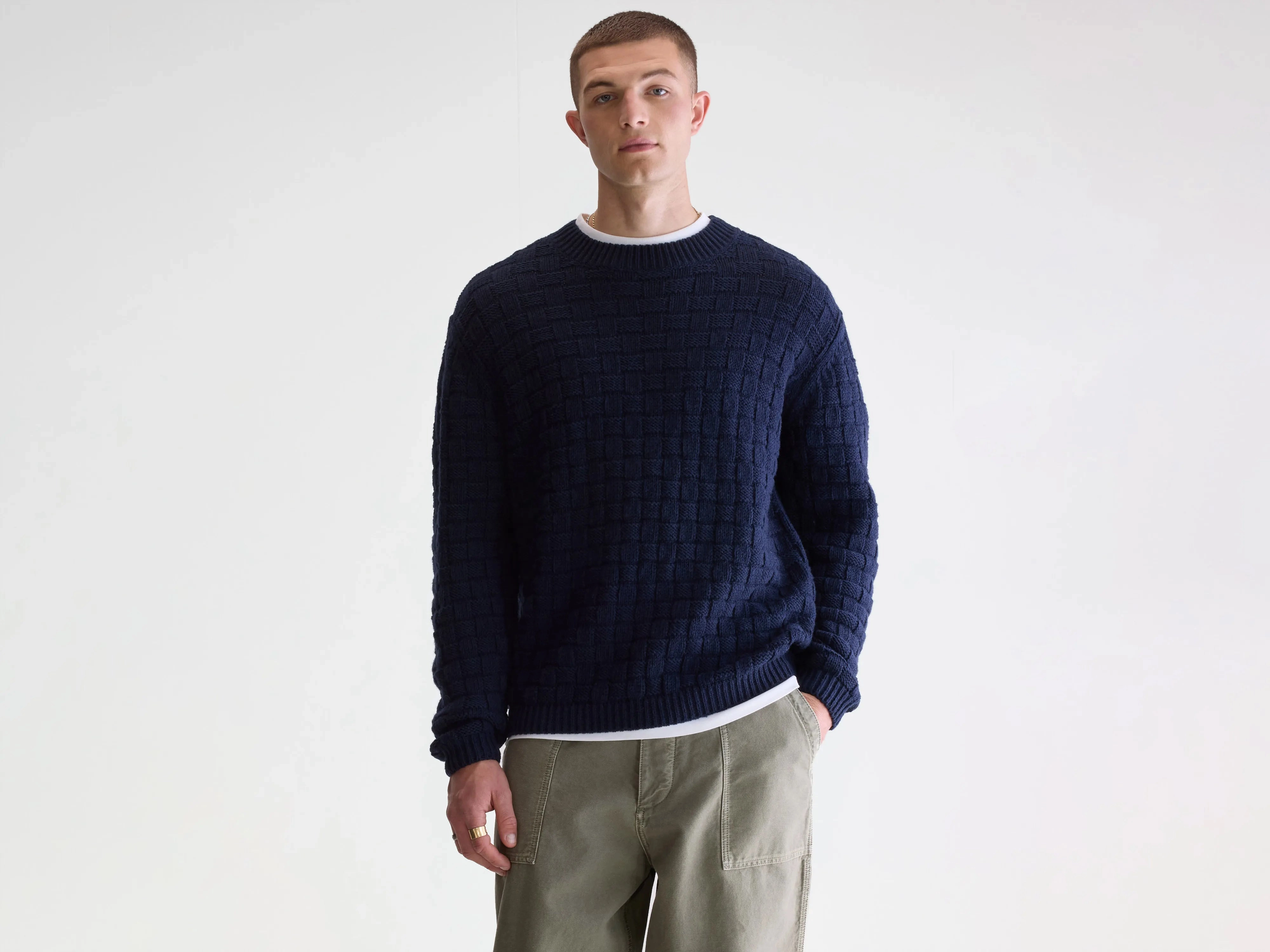 Layer Comfort Aniom crewneck sweater (252 / M / REGAL BLUE)