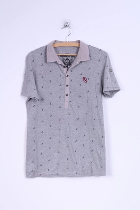 Smooth Neckline Reinforced Shoulder Seams Ringspun Mens S Polo Shirt Grey Cotton Ladies Detailed Buttons