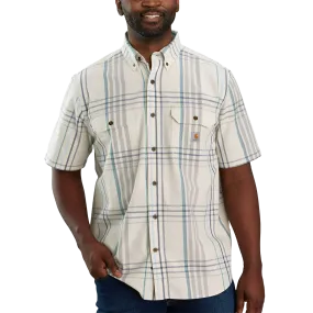 Outdoor Outfit Style Stylish Comfort Men's Midweight Short Sleeve Plaid Shirt