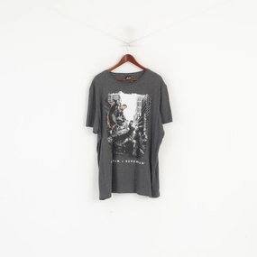 Batman V Superman Men XXXL Shirt Gray Cotton Graphic Dawn of Justice Top Modern Simplicity