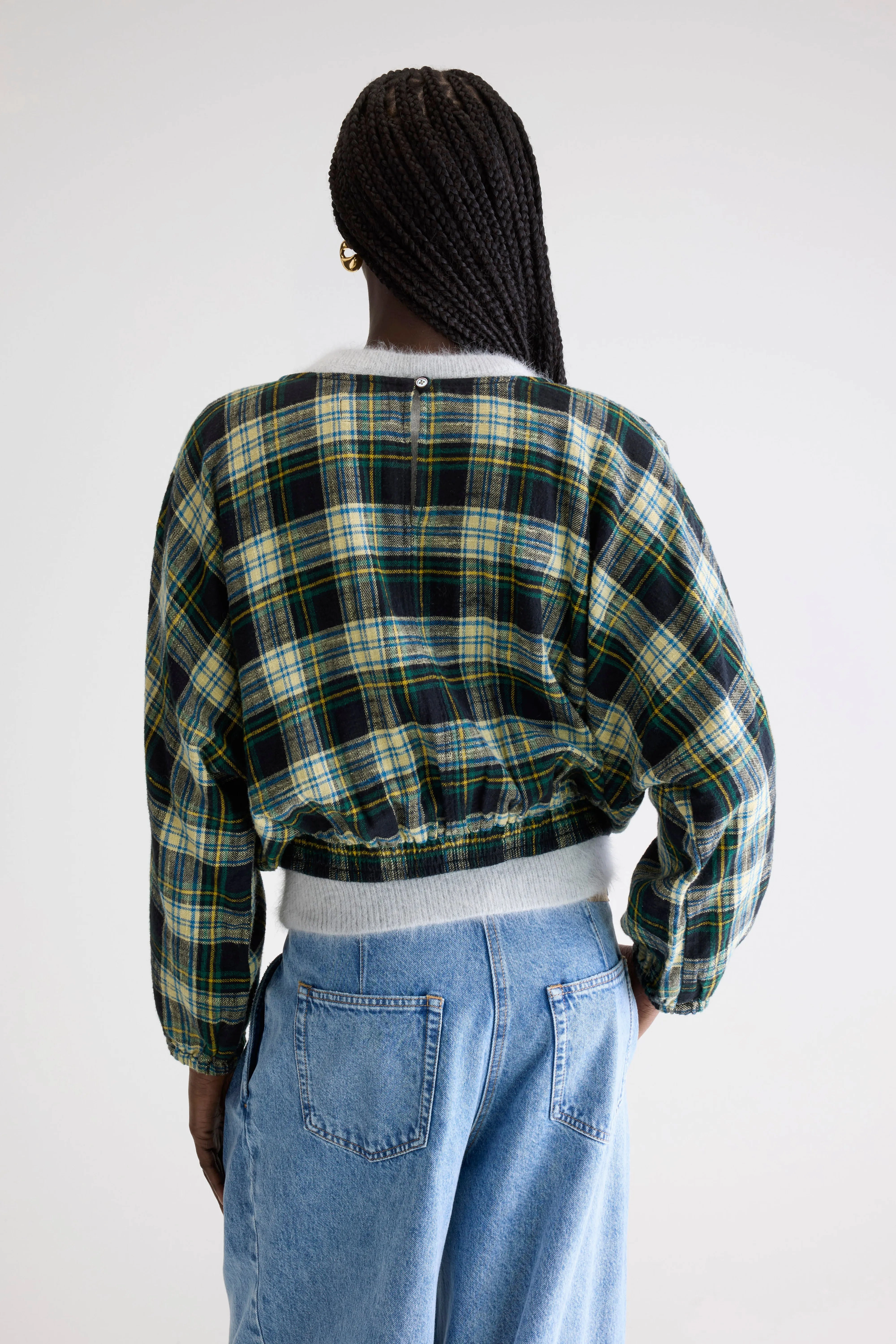 Comfortable Hoodie Walma plaid blouse (252 / W / CHECK A)