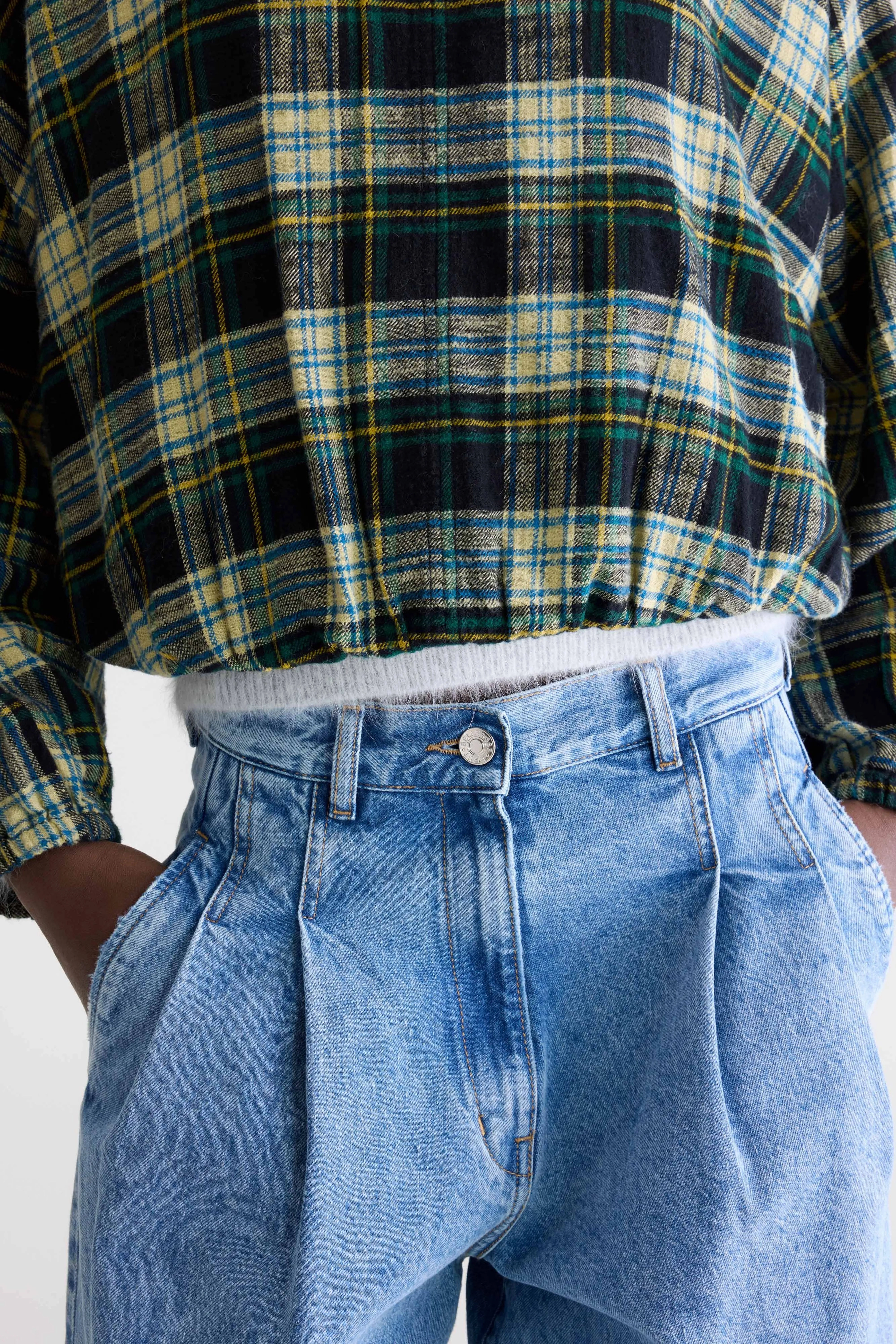 Walma plaid blouse (252 / W / CHECK A) Comfortable Hoodie