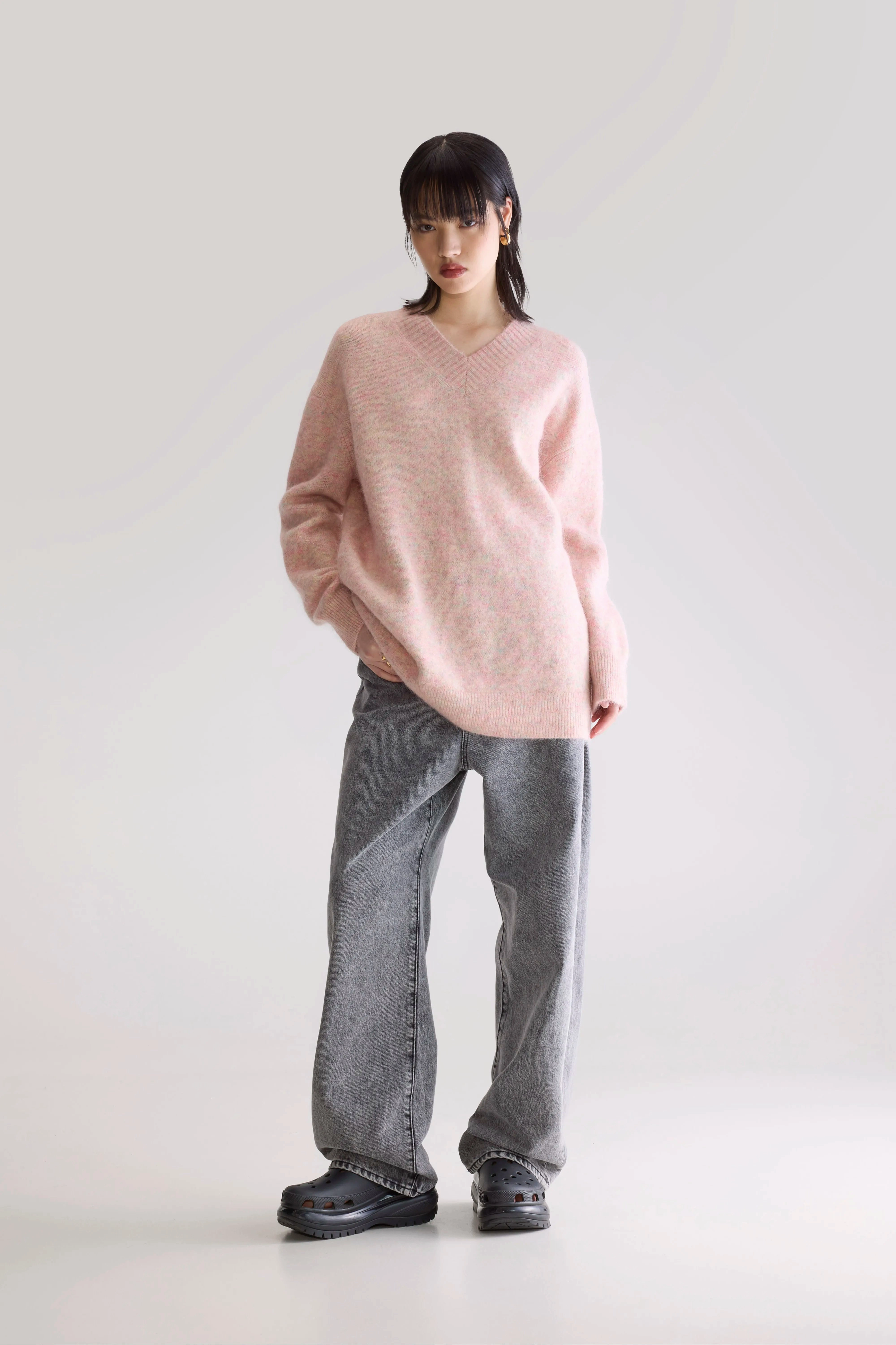 Fresh Warmth Understated Charm Auris Long Sweater (252 / W / COMBO A)