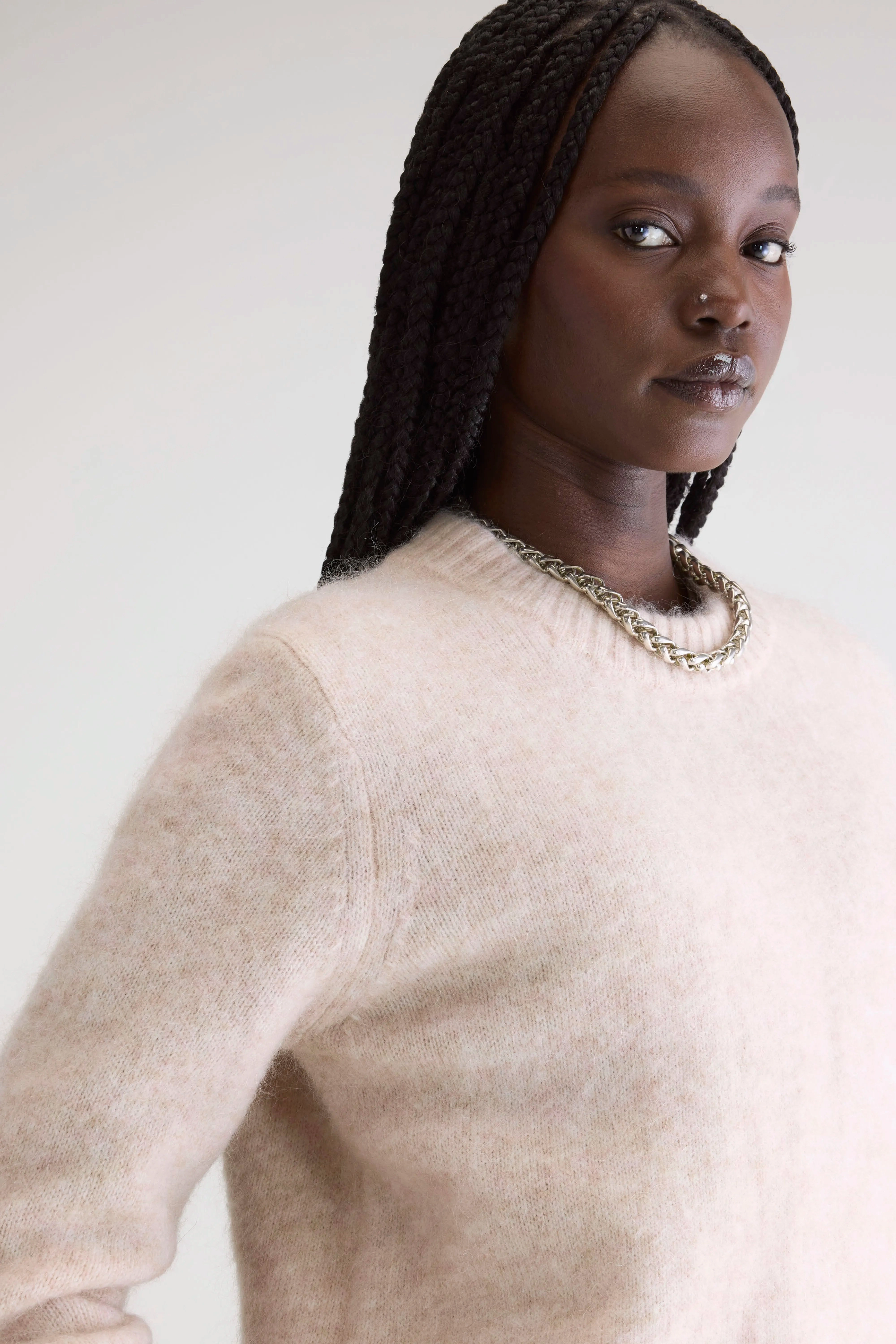 All Day Contrast Trim Accent Auron slim sweater (252 / W / COMBO G)