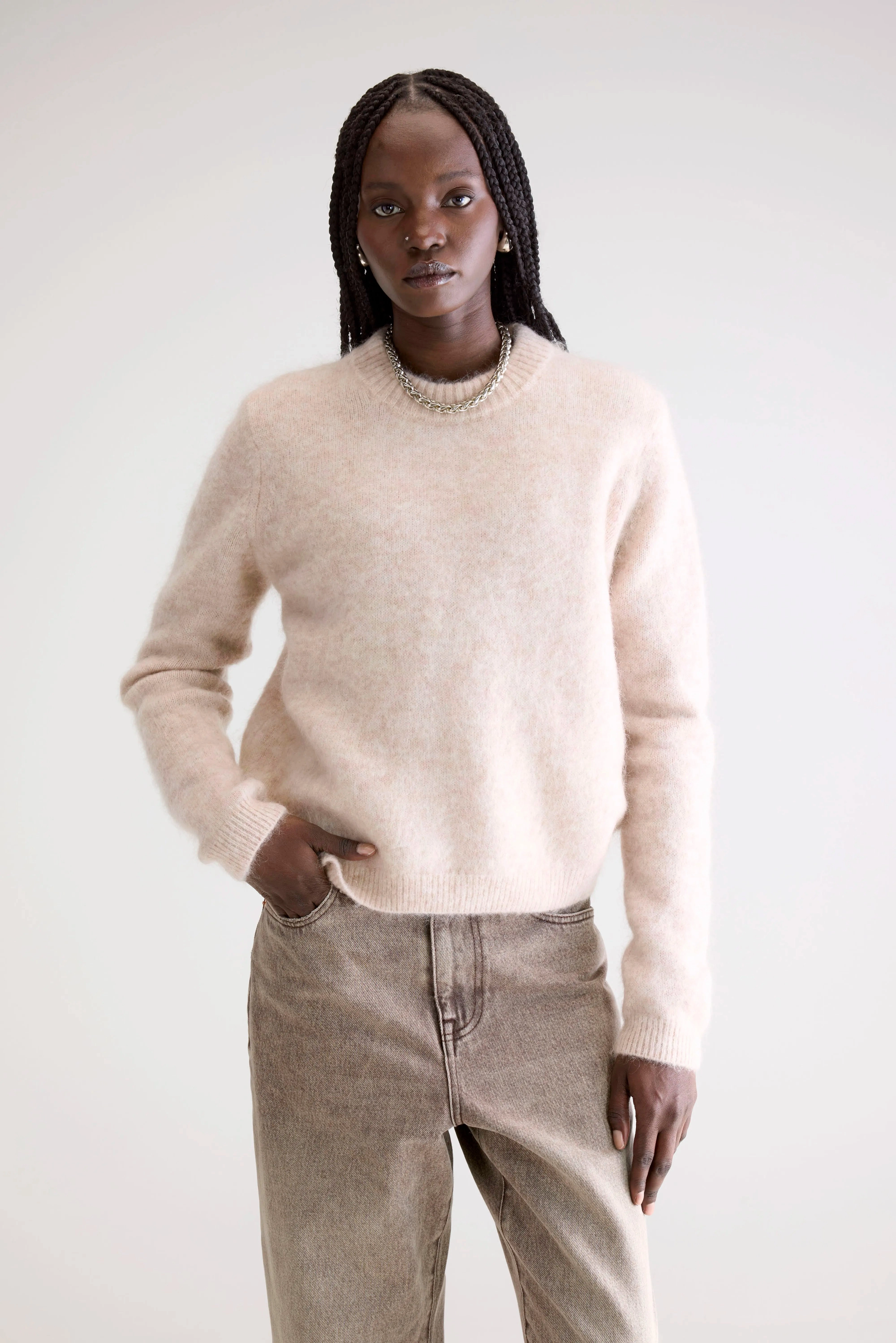 Auron slim sweater (252 / W / COMBO G) DoubleLayered Hem Technology Compact Style