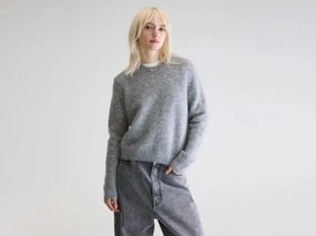Auron slim sweater (252 / W / H. GREY) NonRestrictive Cut YarnDyed Stripes