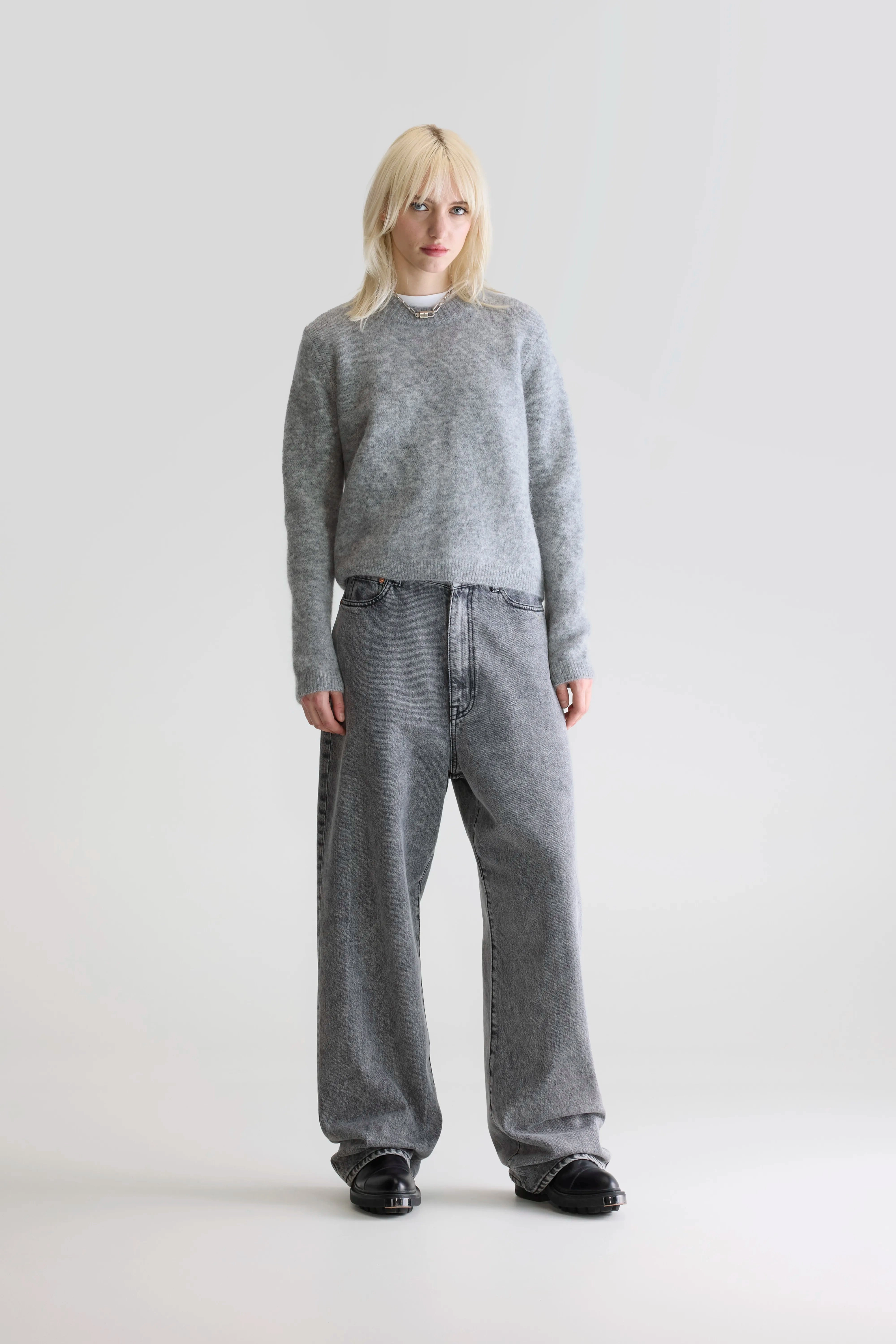 Gentle Fit Chic Look Auron slim sweater (252 / W / H. GREY)