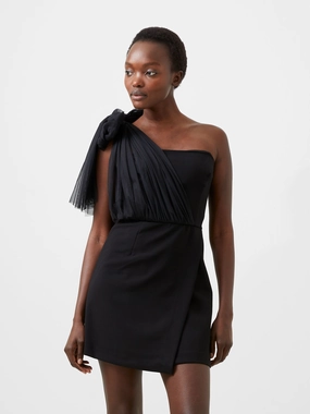 Whisper One Shoulder Tulle Dress Clear Blush