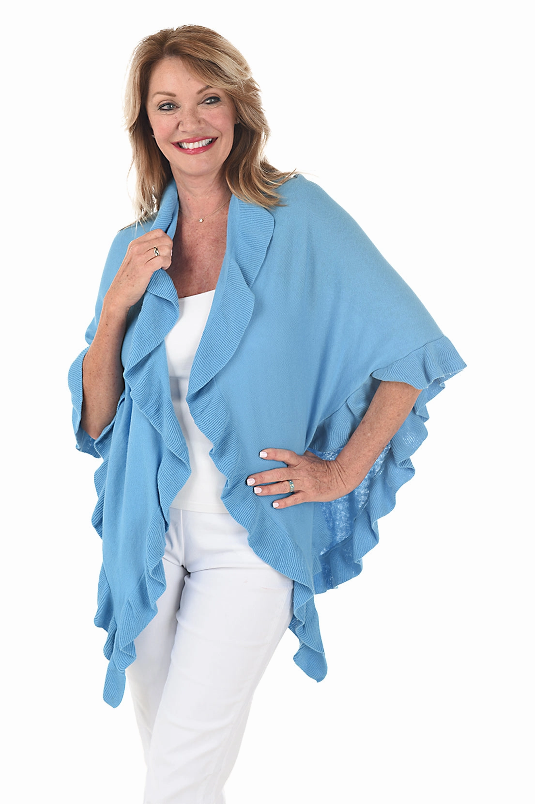 Ava Ruffle Wrap Sweater LowImpact Dye