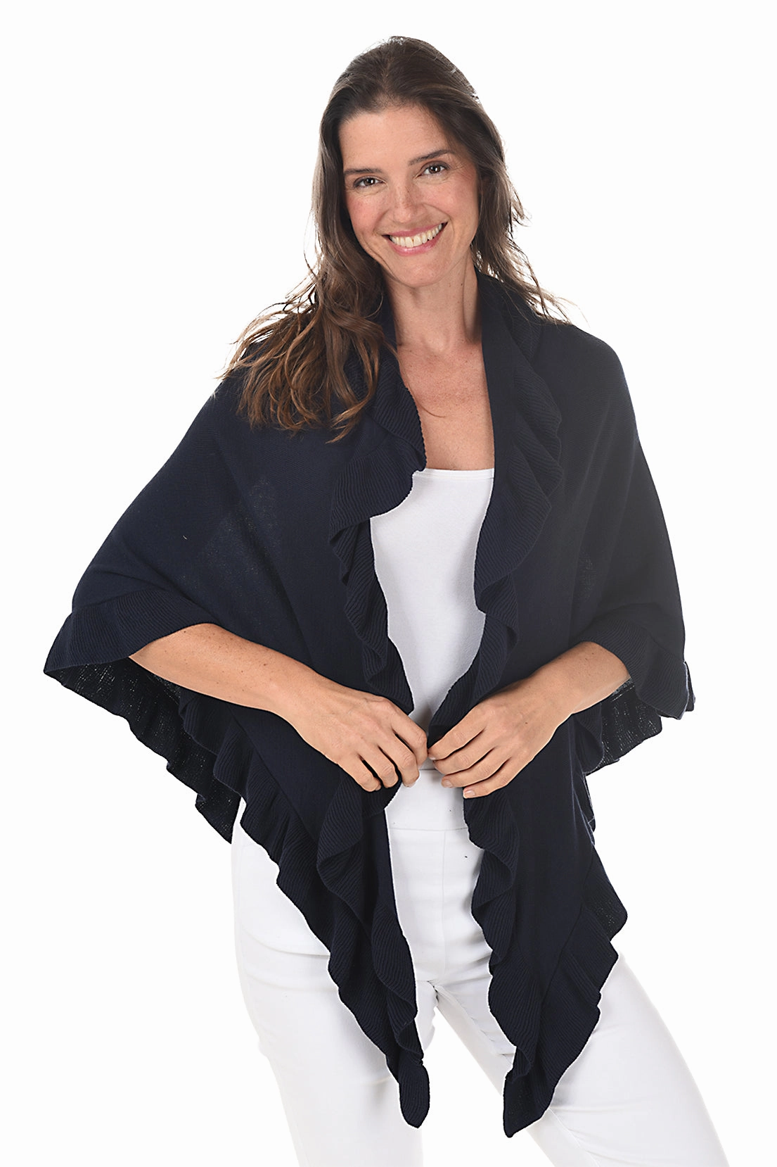 Relax Fit Ava Ruffle Wrap Sweater