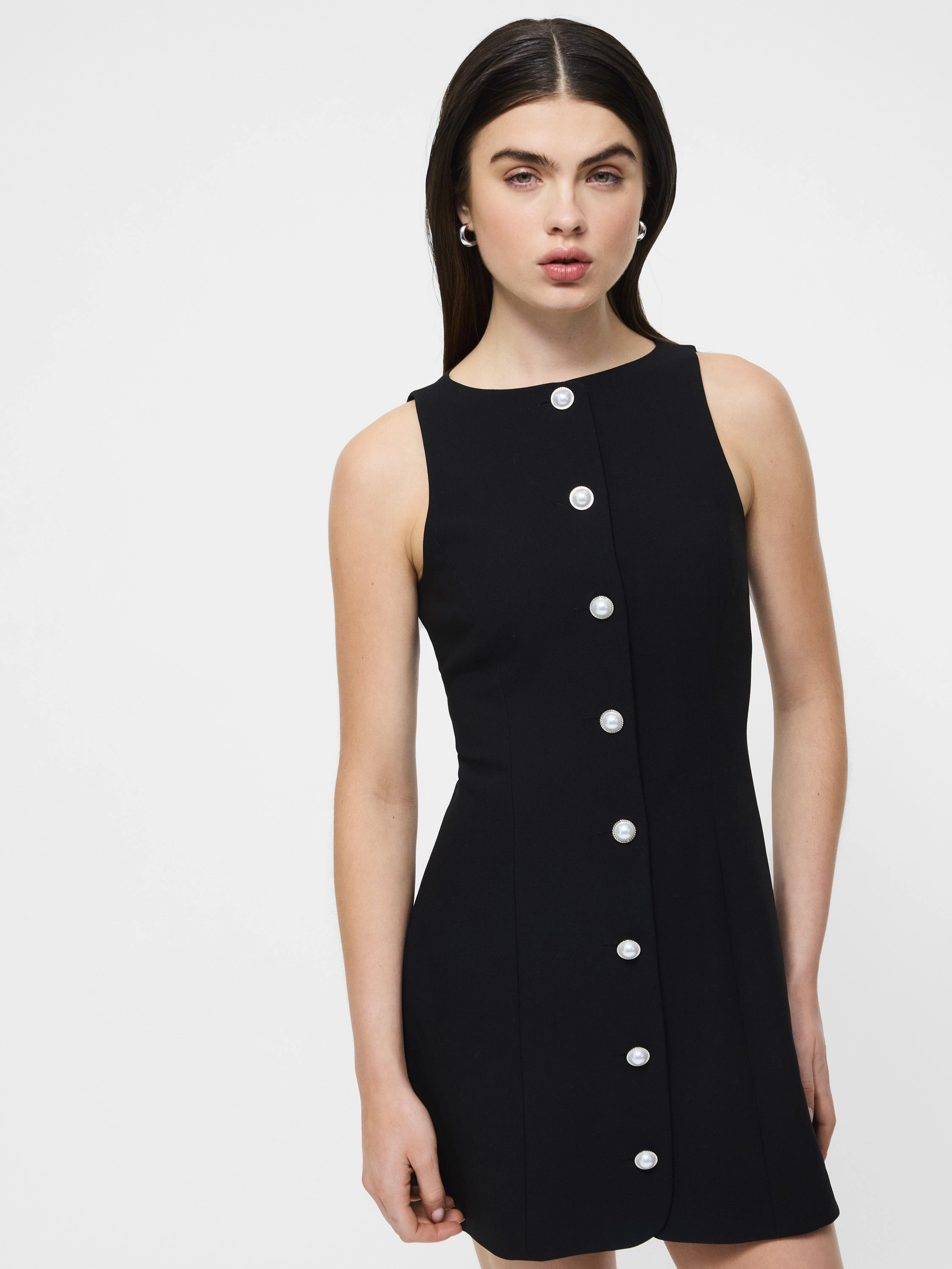 Smooth Layers Luxury-Fabric Azra Twill Button Down Mini Dress