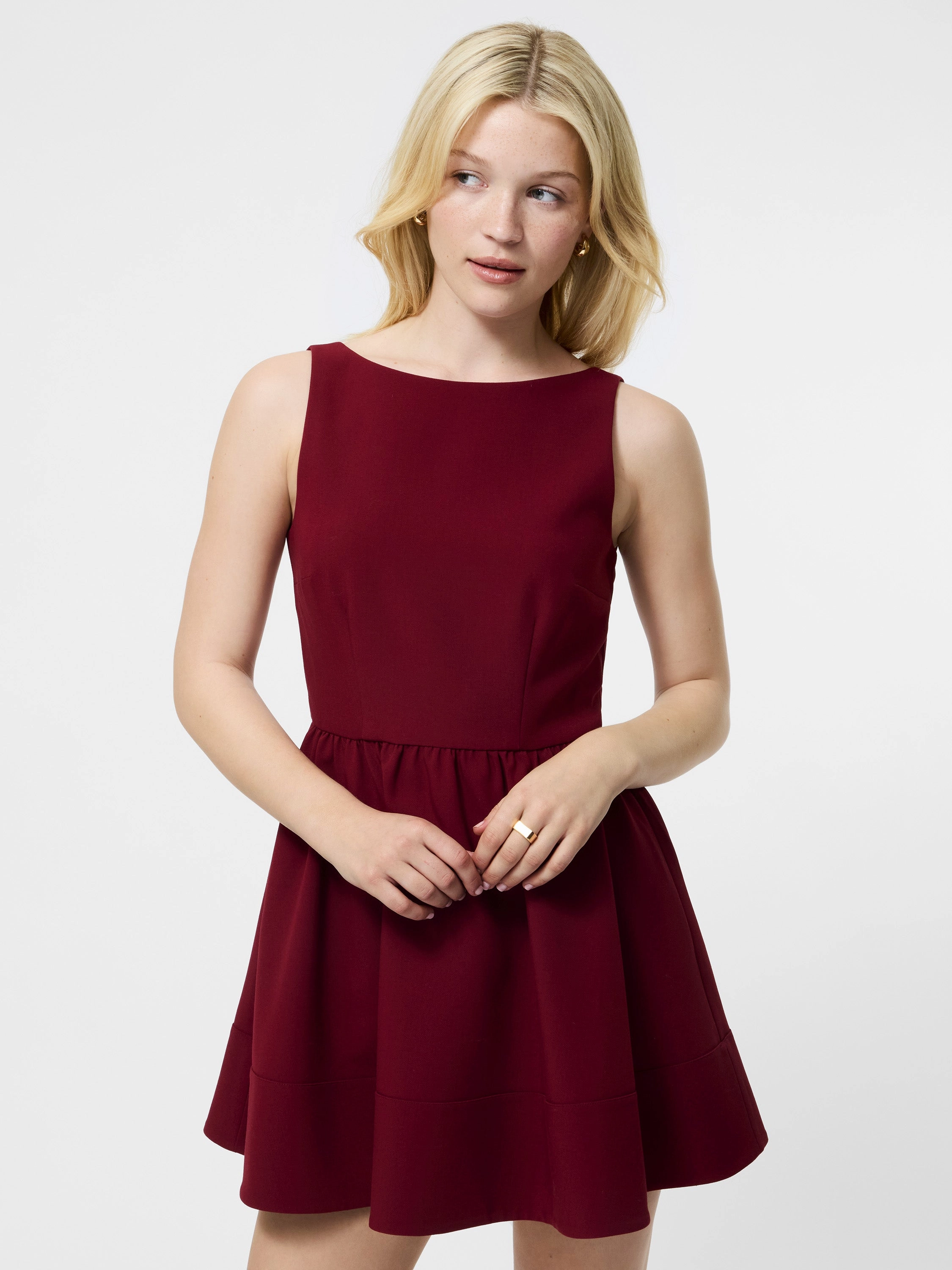 Azra Twill Low Back Mini Dress Comfy Detail